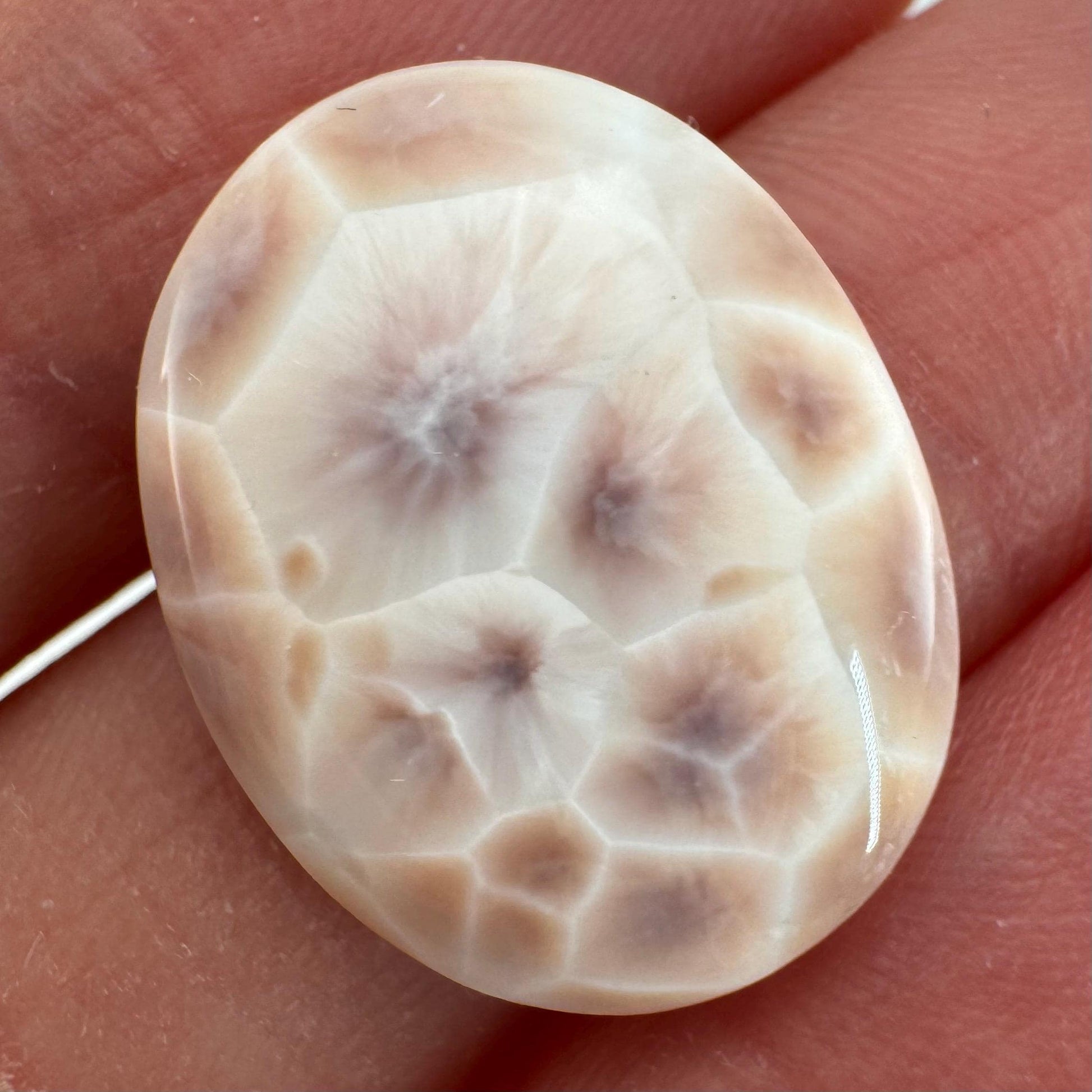 Pink Natrolite Gemstone Cabochon