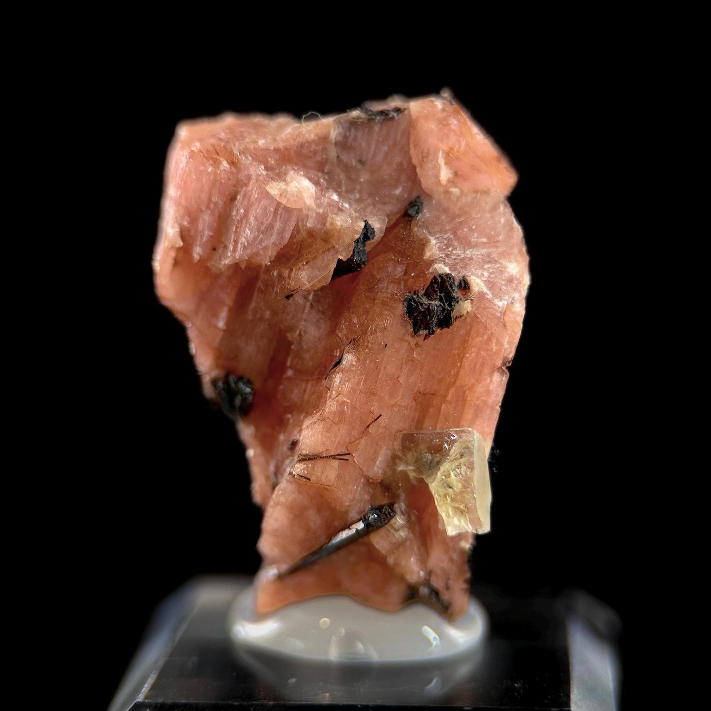 Serandite with Aegirine & Fluorite (Canada) | orange crystal, rare mineral specimen