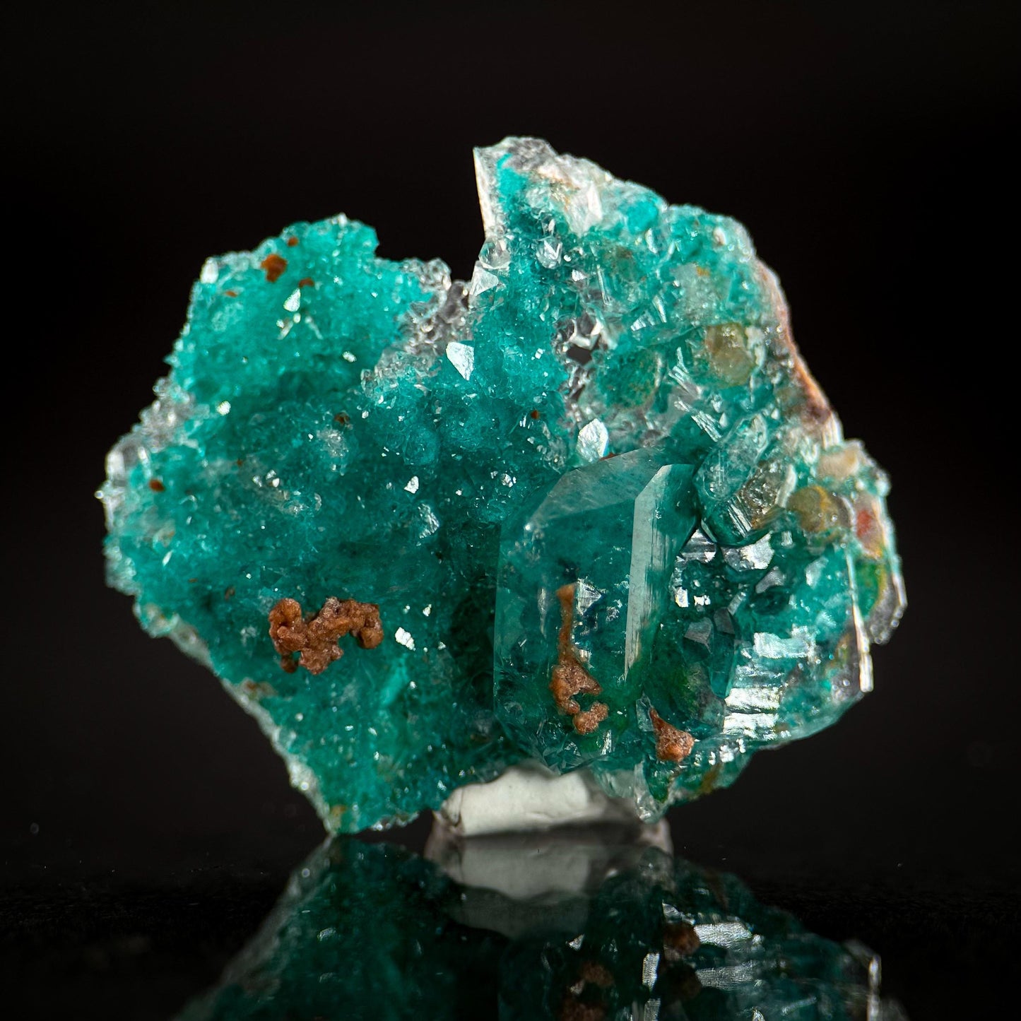 Dioptase in Quartz | green crystal cluster, rare mineral specimen from Namibia