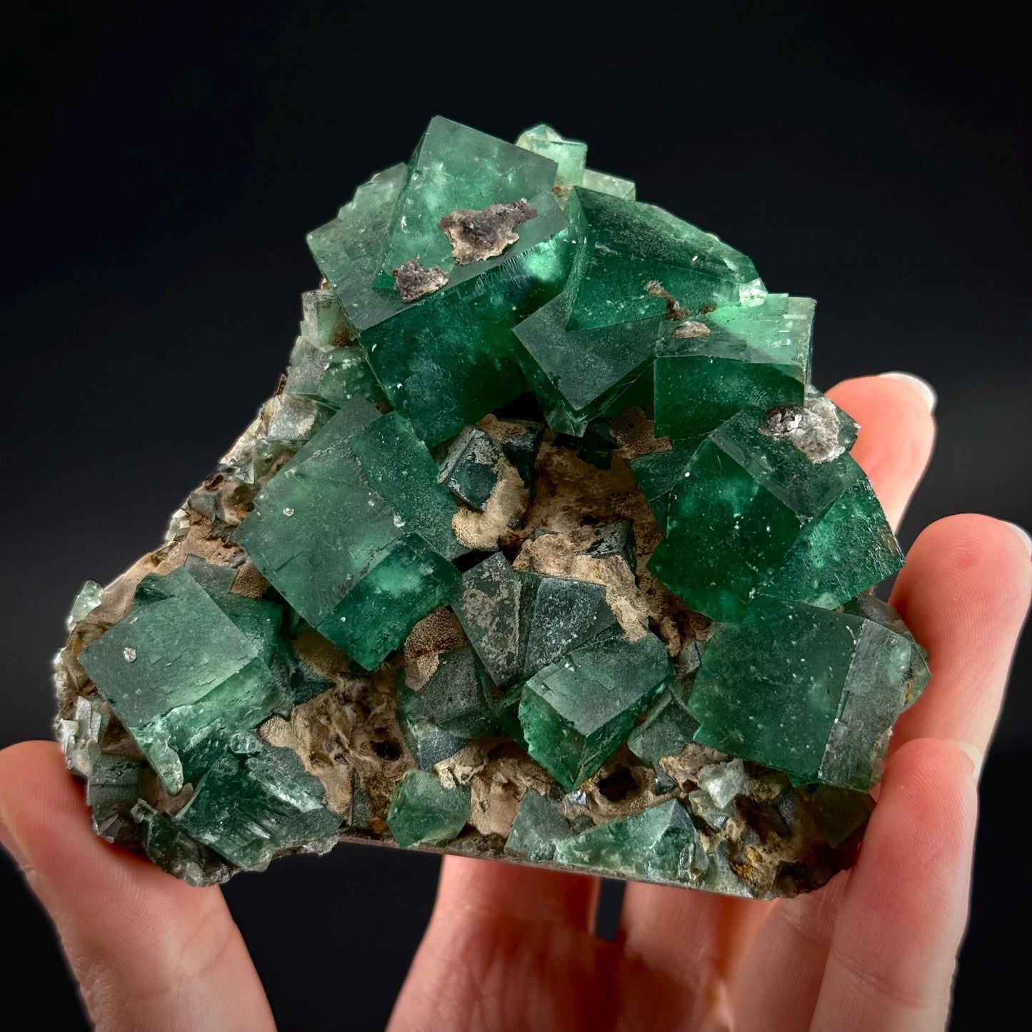 Rogerley Fluorite | green color shifting fluorite crystal cluster, UV reactive mineral specimen