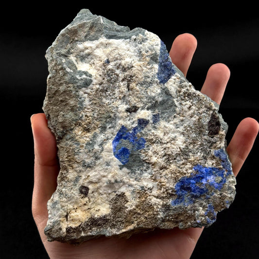 Benitoite with Joaquinite & Neptunite (California, USA) | UV reactive benitoite crystal, rare mineral specimen