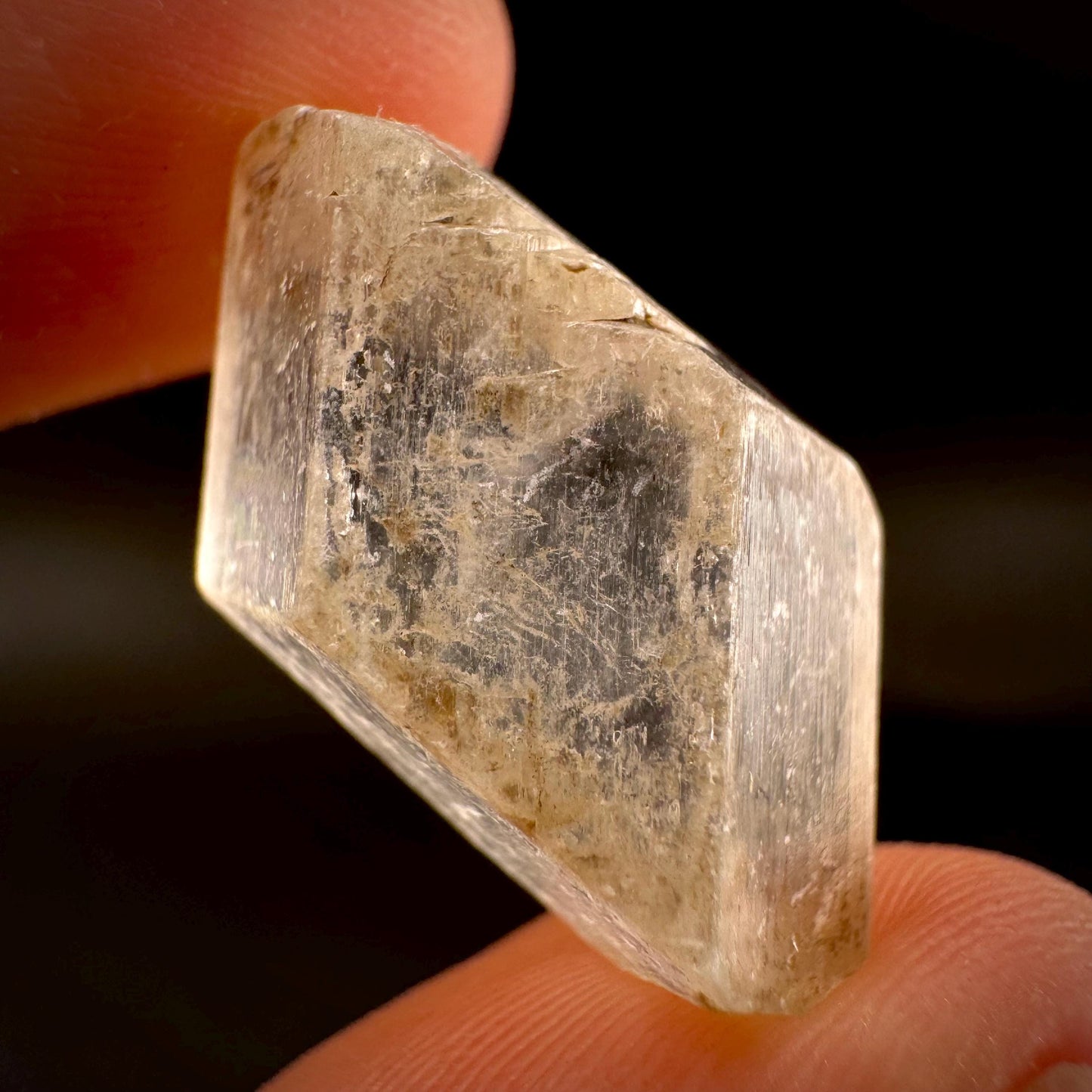 Hourglass Selenite | Phosphorescent UV Reactive Gypsum Crystal from Canada