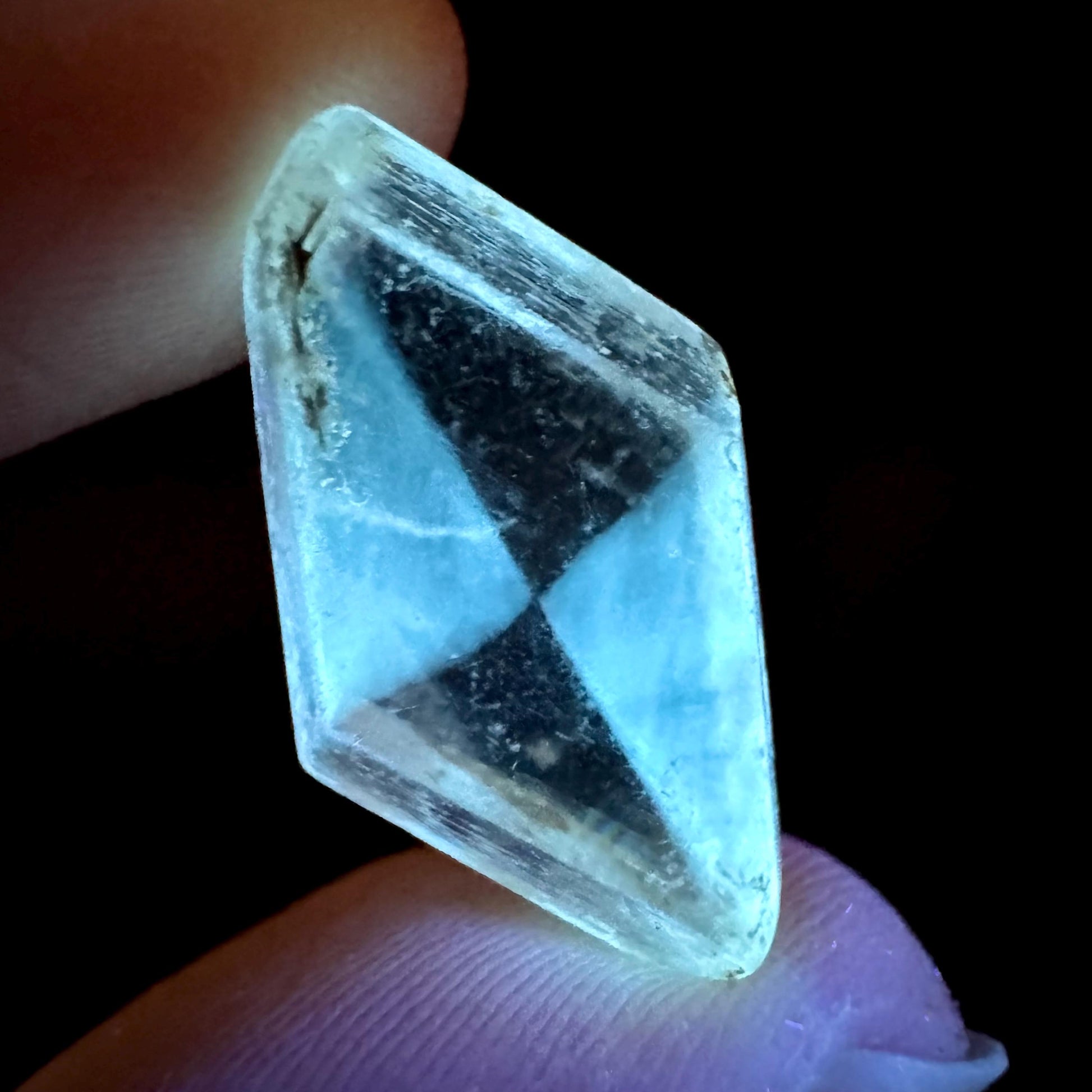 Hourglass Selenite | Phosphorescent UV Reactive Gypsum Crystal from Canada