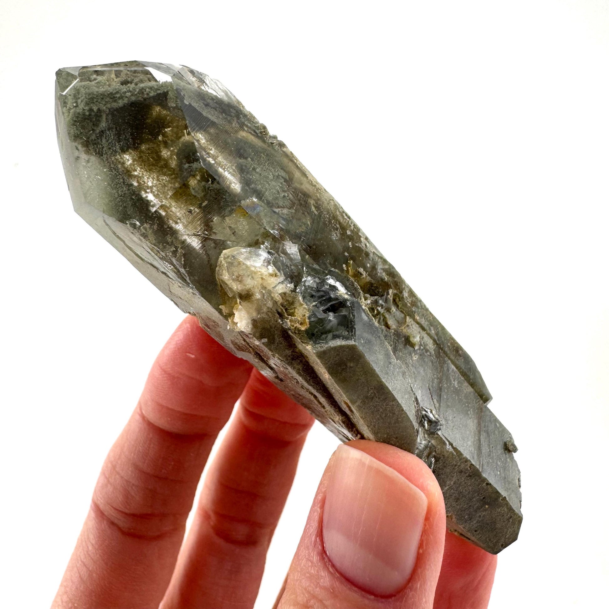 Chlorite Quartz | green phantom quartz crystal, mineral specimen