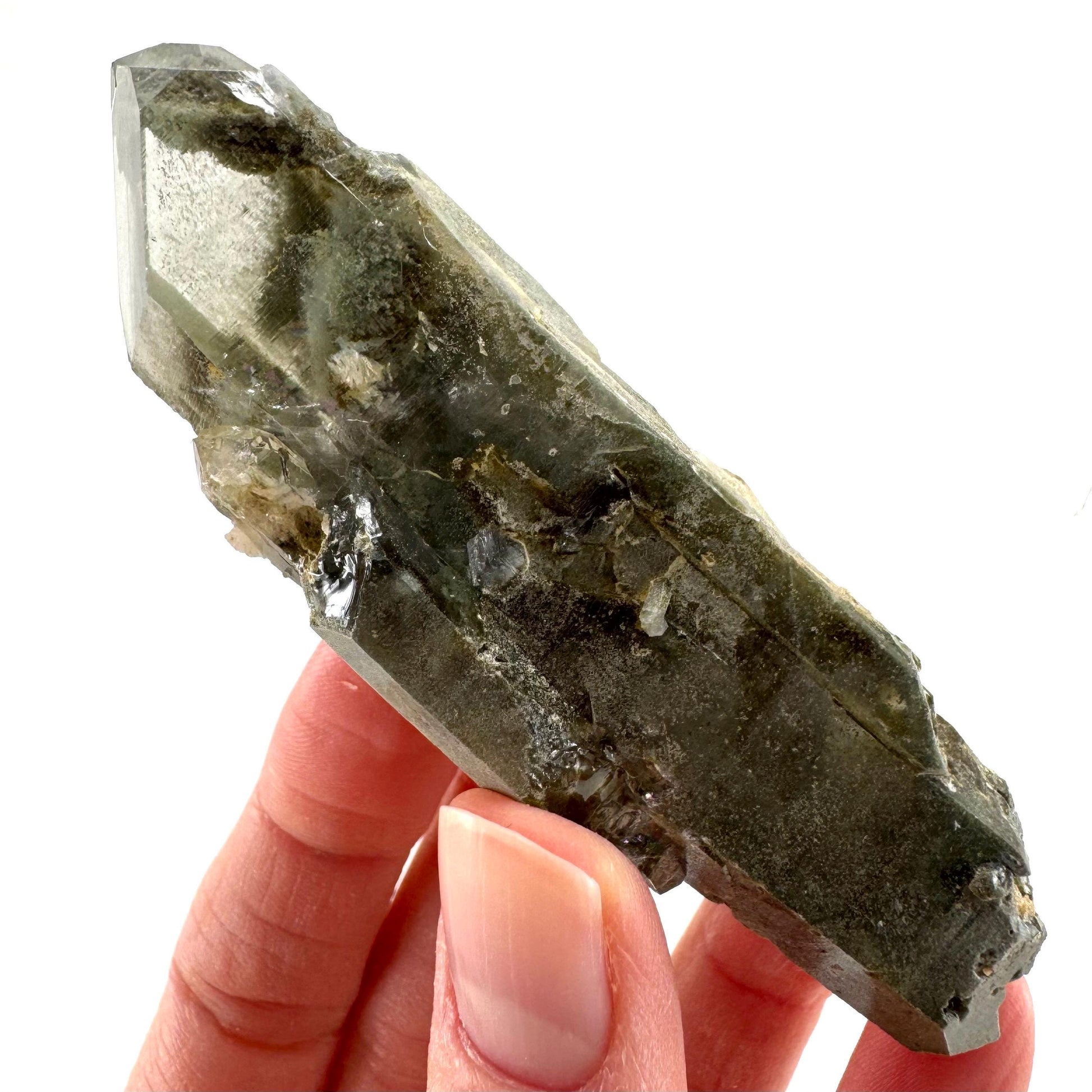 Chlorite Quartz | green phantom quartz crystal, mineral specimen