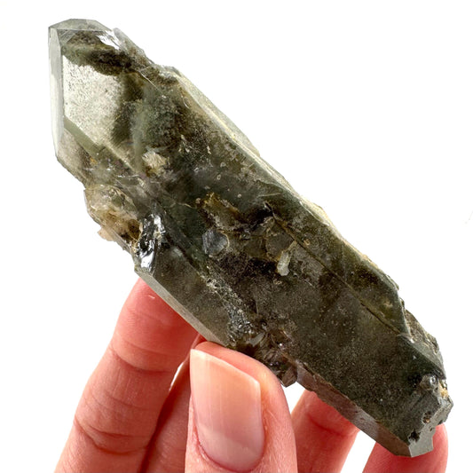 Chlorite Quartz | green phantom quartz crystal, mineral specimen