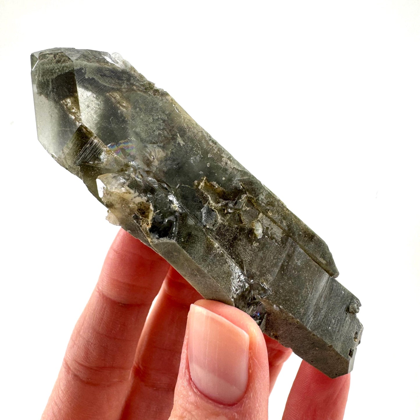 Chlorite Quartz | green phantom quartz crystal, mineral specimen