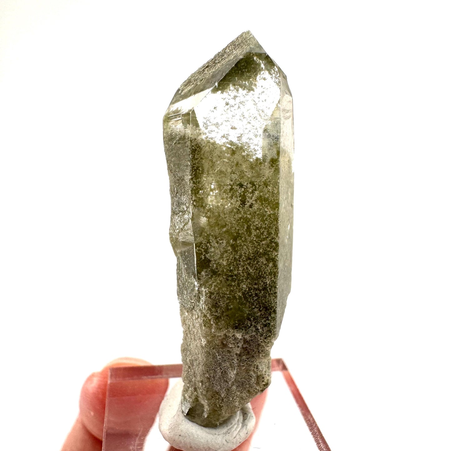 Chlorite Quartz | green phantom quartz crystal, mineral specimen