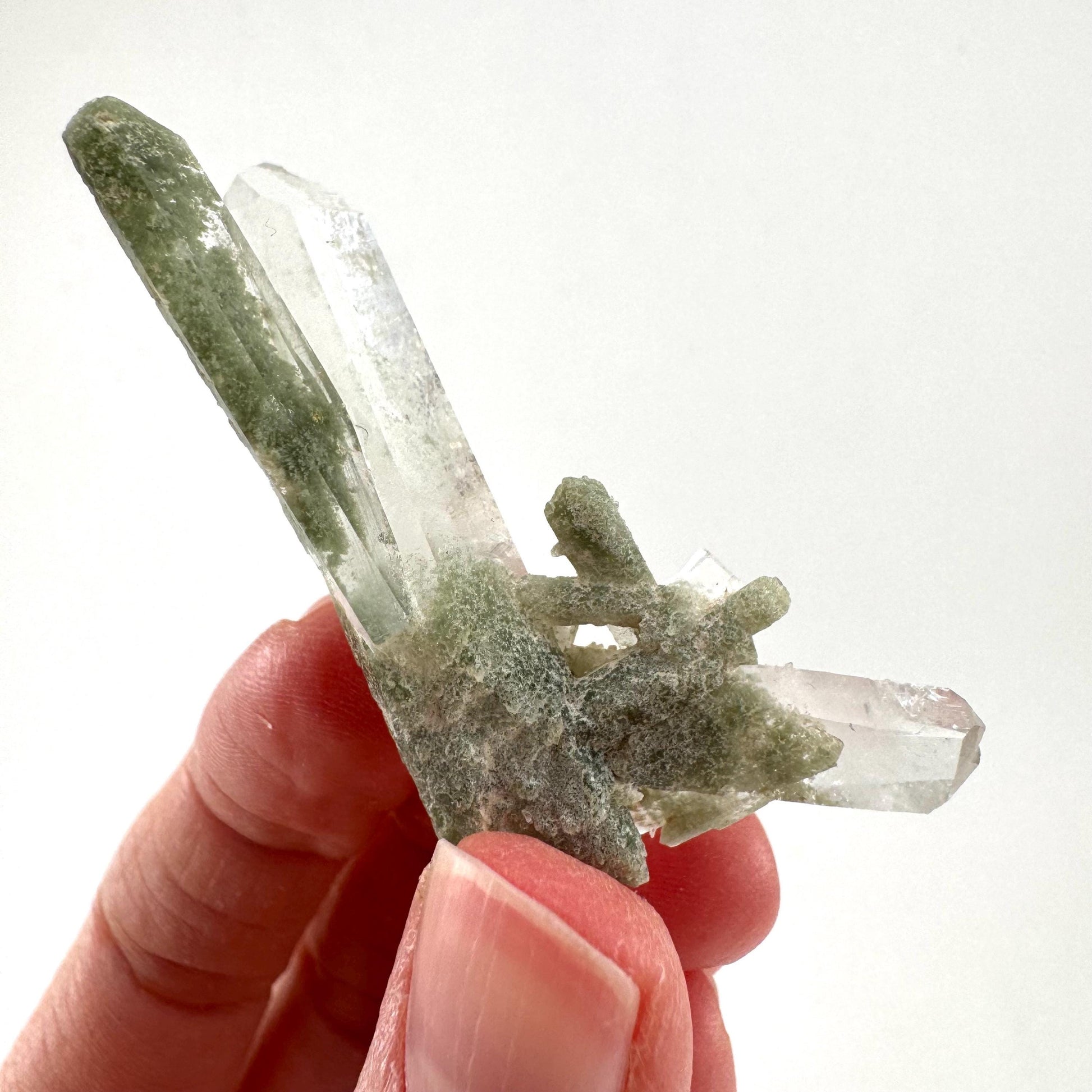 Chlorite Quartz | green phantom quartz crystal, mineral specimen