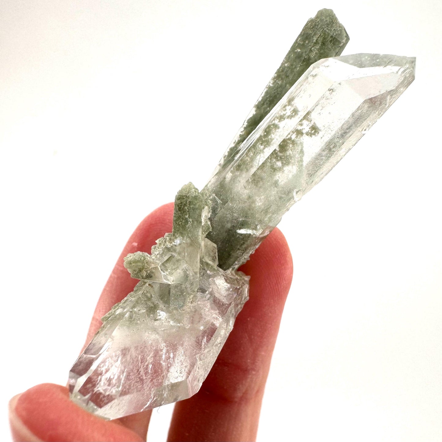 Chlorite Quartz | green phantom quartz crystal, mineral specimen
