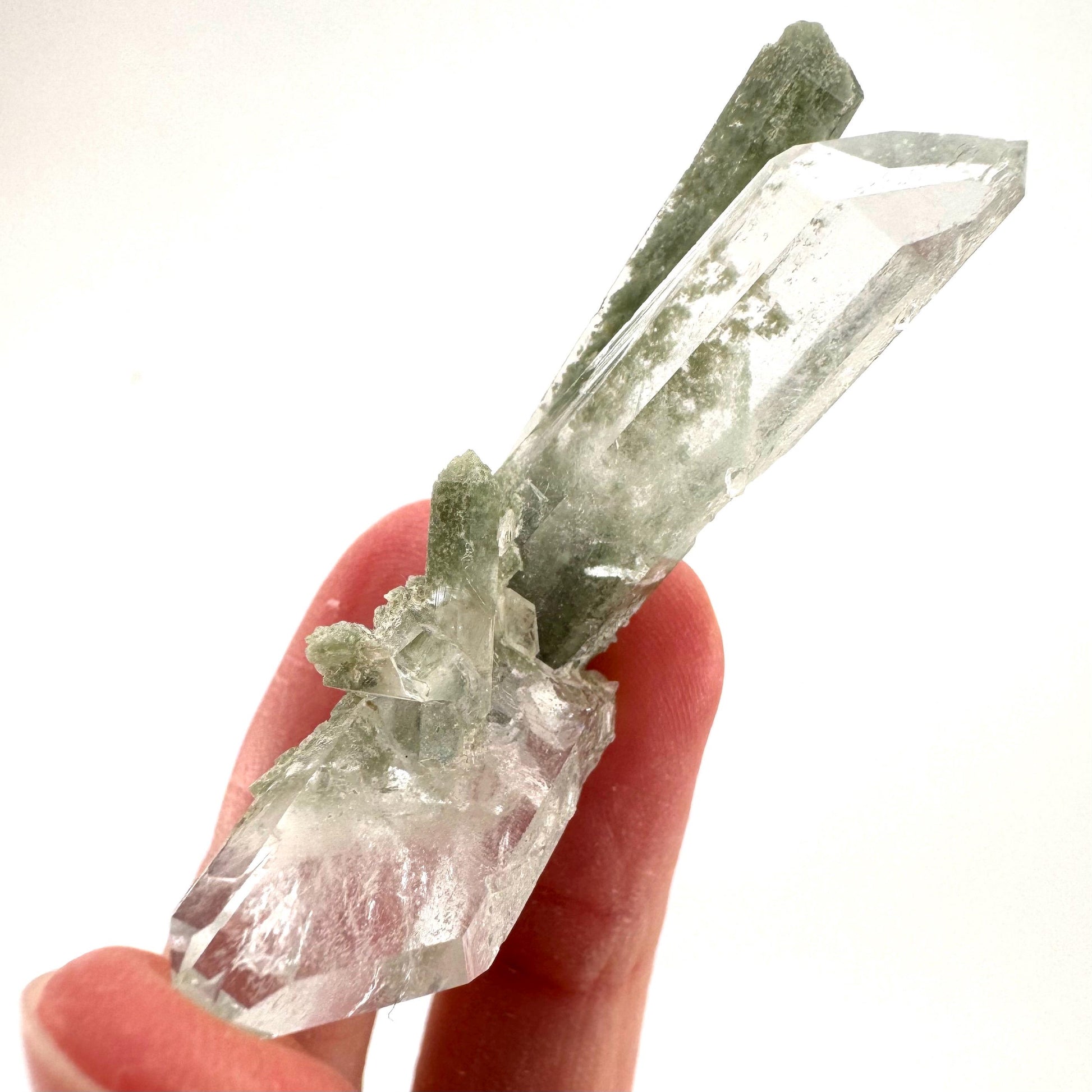 Chlorite Quartz | green phantom quartz crystal, mineral specimen