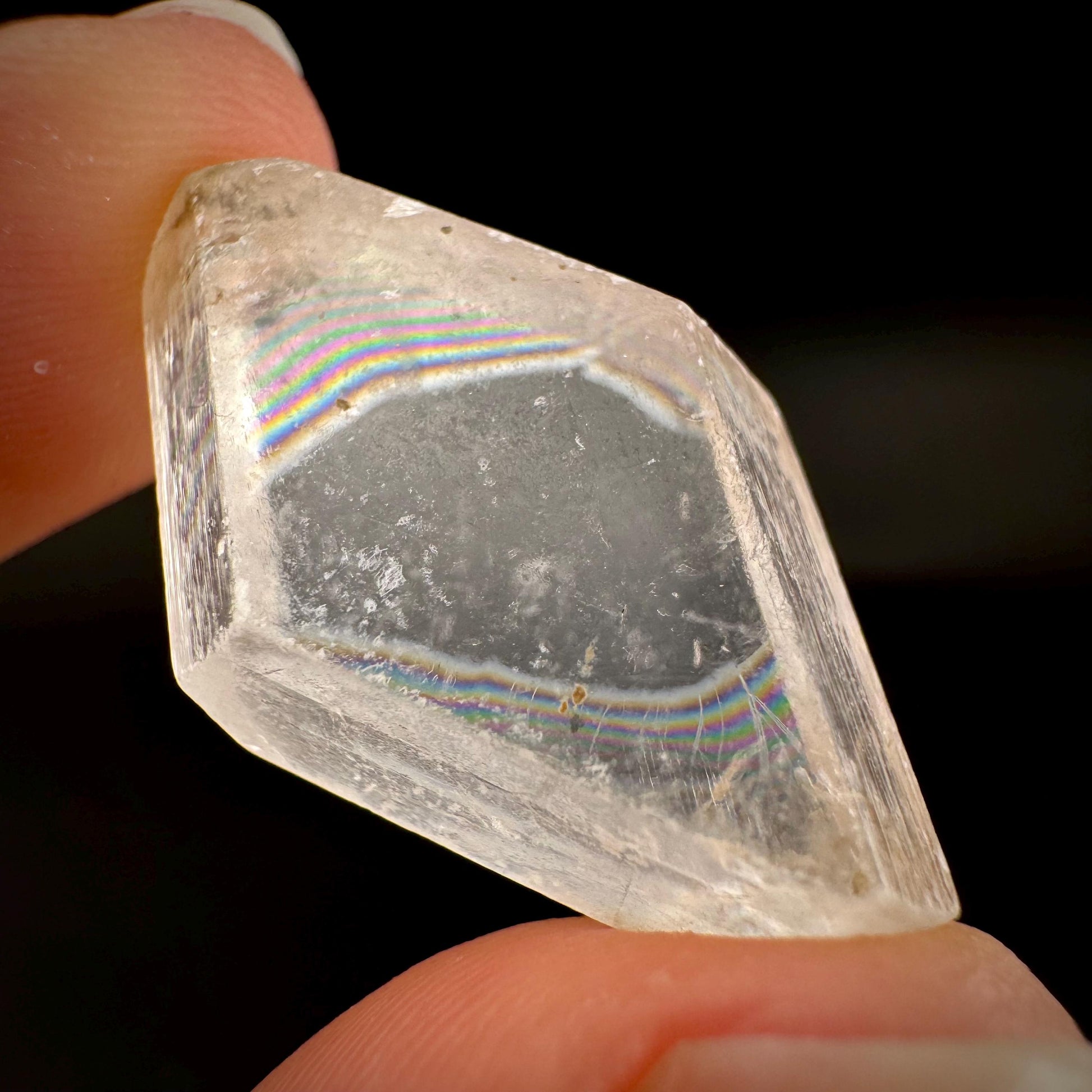 Hourglass Selenite | Phosphorescent UV Reactive Gypsum Crystal from Canada
