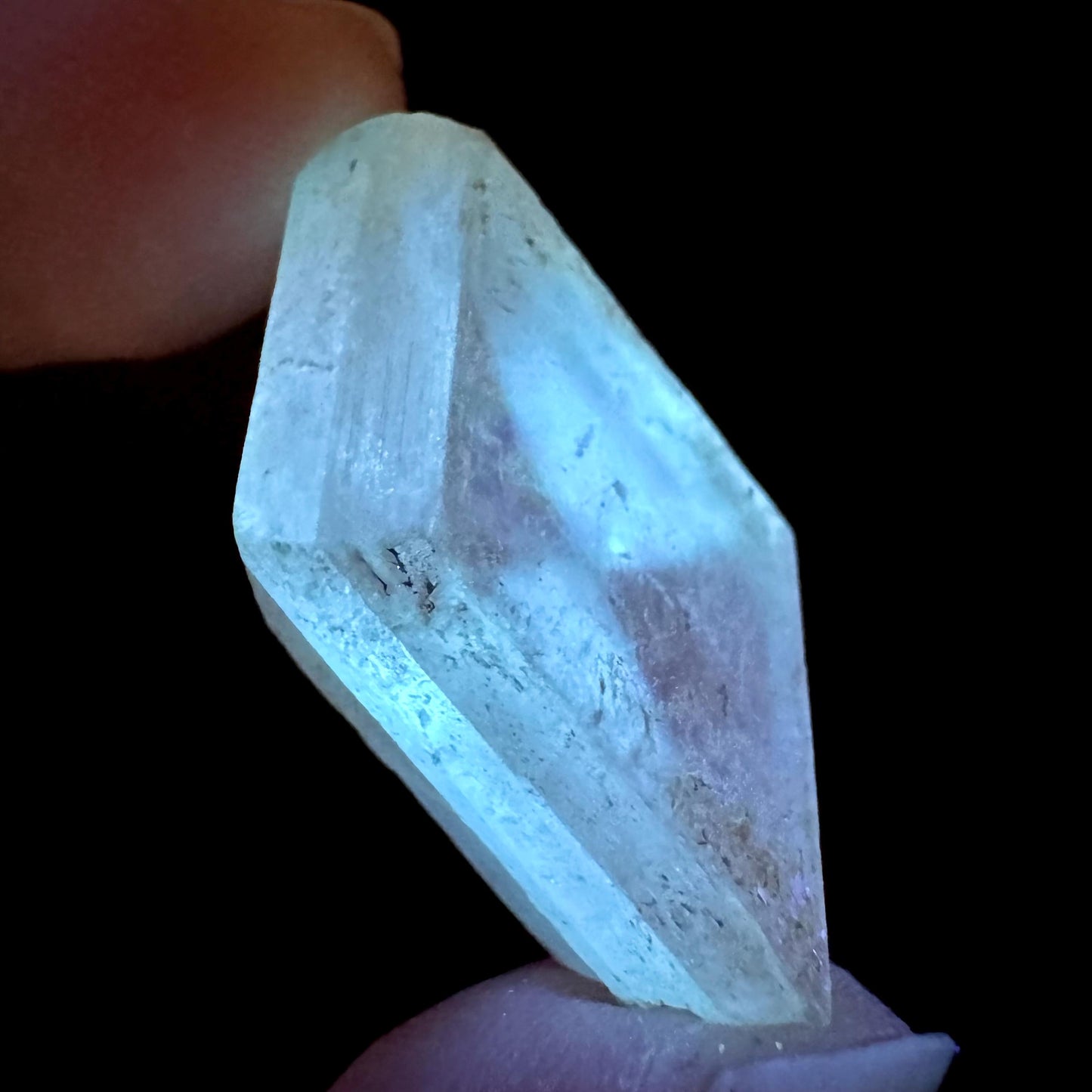 Hourglass Selenite | Phosphorescent UV Reactive Gypsum Crystal from Canada