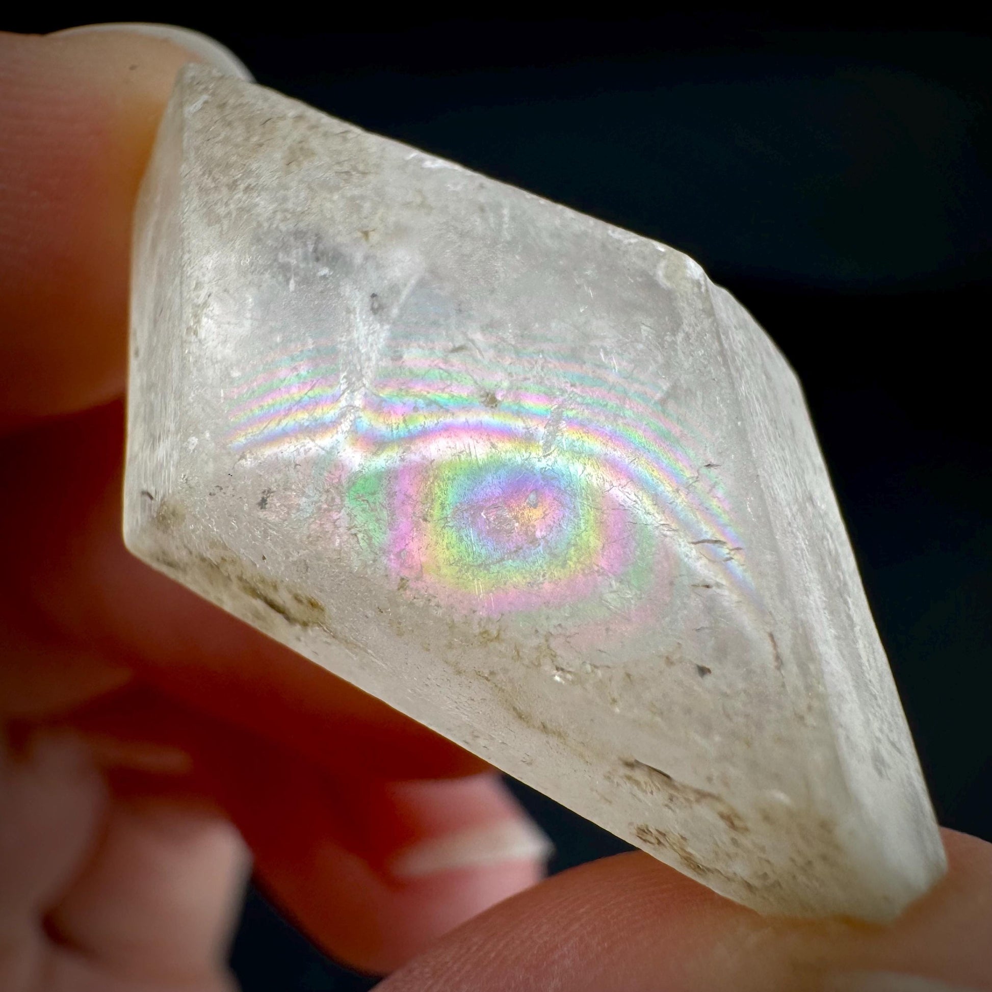 Hourglass Selenite | Phosphorescent UV Reactive Gypsum Crystal from Canada