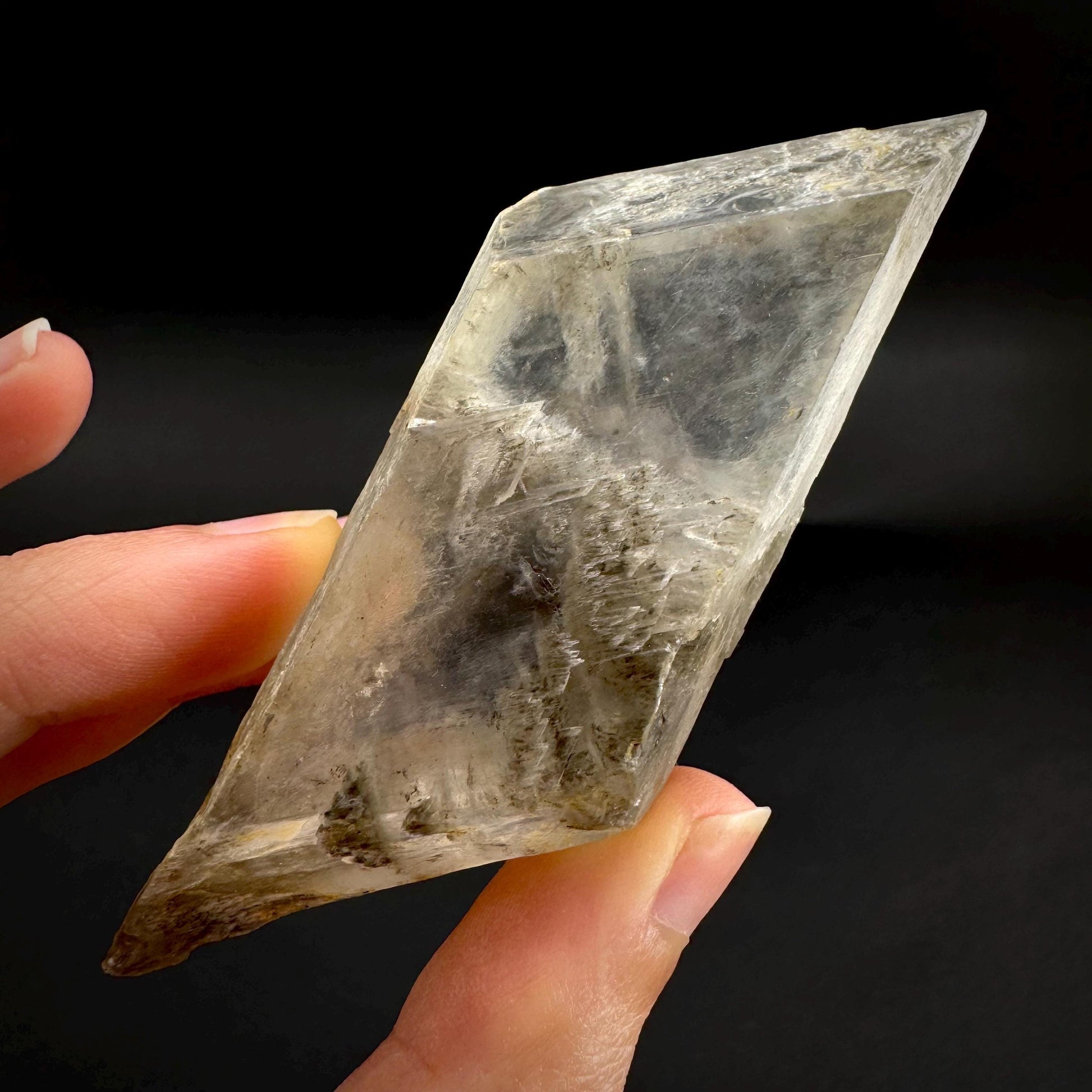 Hourglass Selenite | Phosphorescent UV Reactive Gypsum Crystal from Canada