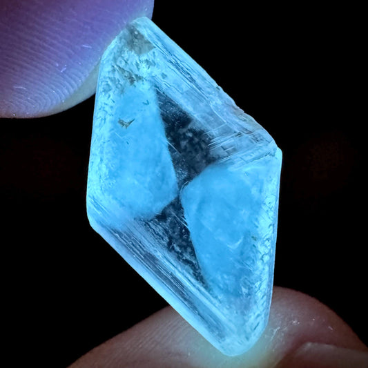 Hourglass Selenite | Phosphorescent UV Reactive Gypsum Crystal from Canada