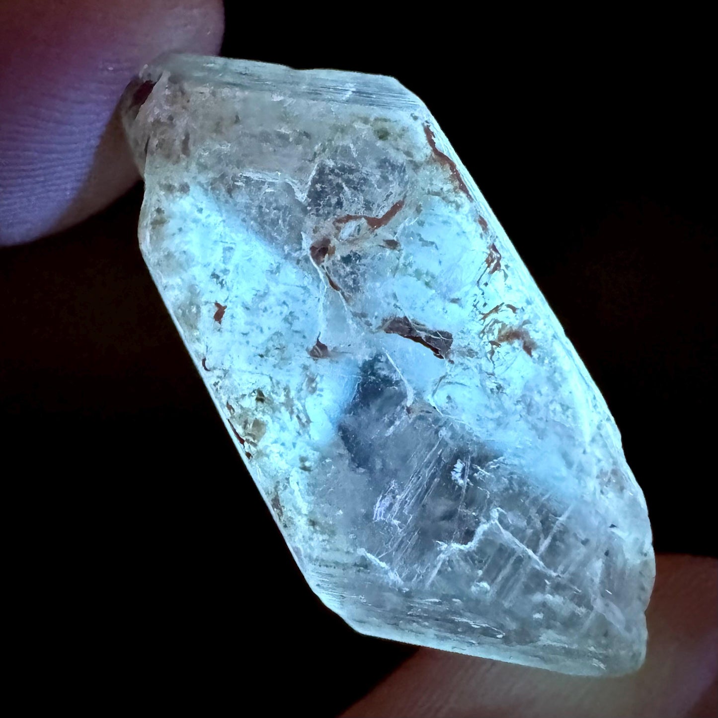 Hourglass Selenite | Phosphorescent UV Reactive Gypsum Crystal from Canada