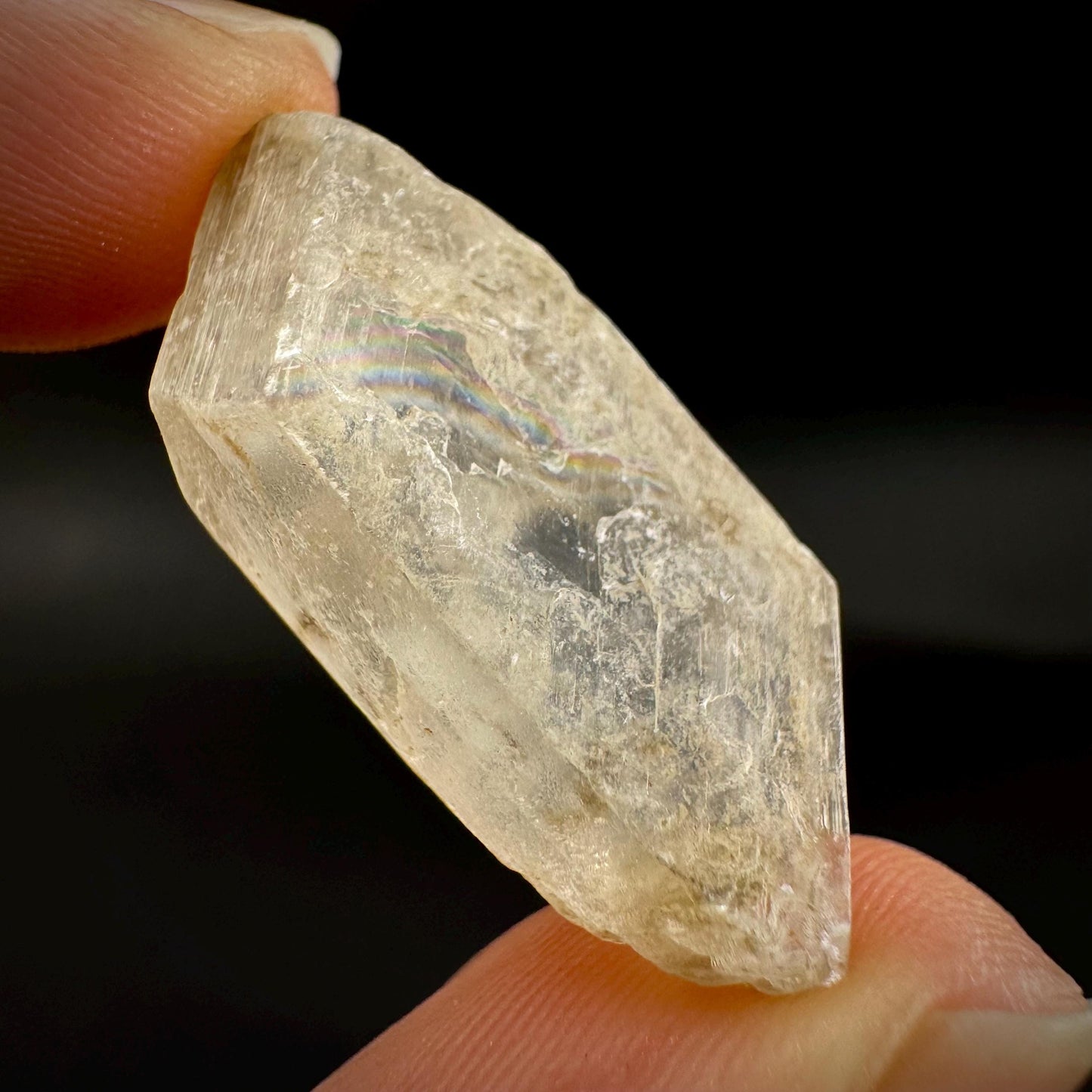 Hourglass Selenite | Phosphorescent UV Reactive Gypsum Crystal from Canada