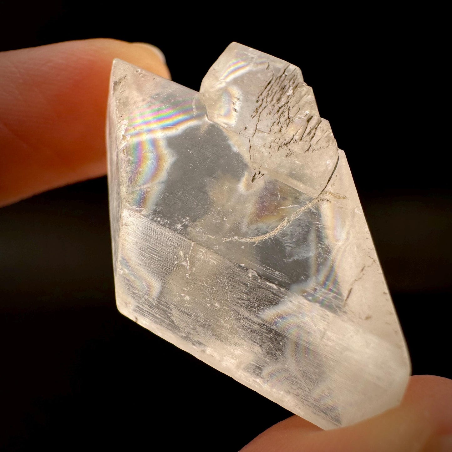 Hourglass Selenite | Phosphorescent UV Reactive Gypsum Crystal from Canada