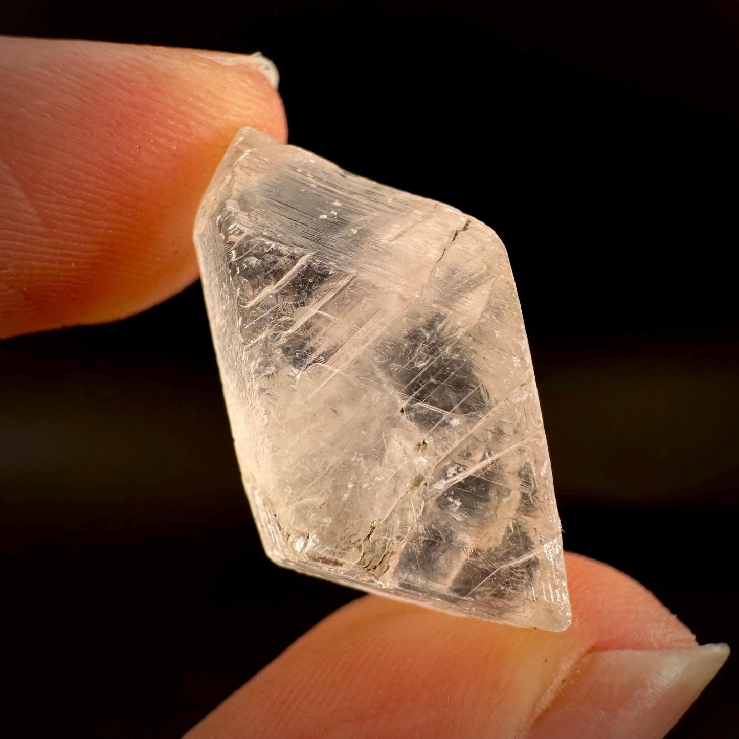 Hourglass Selenite | Phosphorescent UV Reactive Gypsum Crystal from Canada