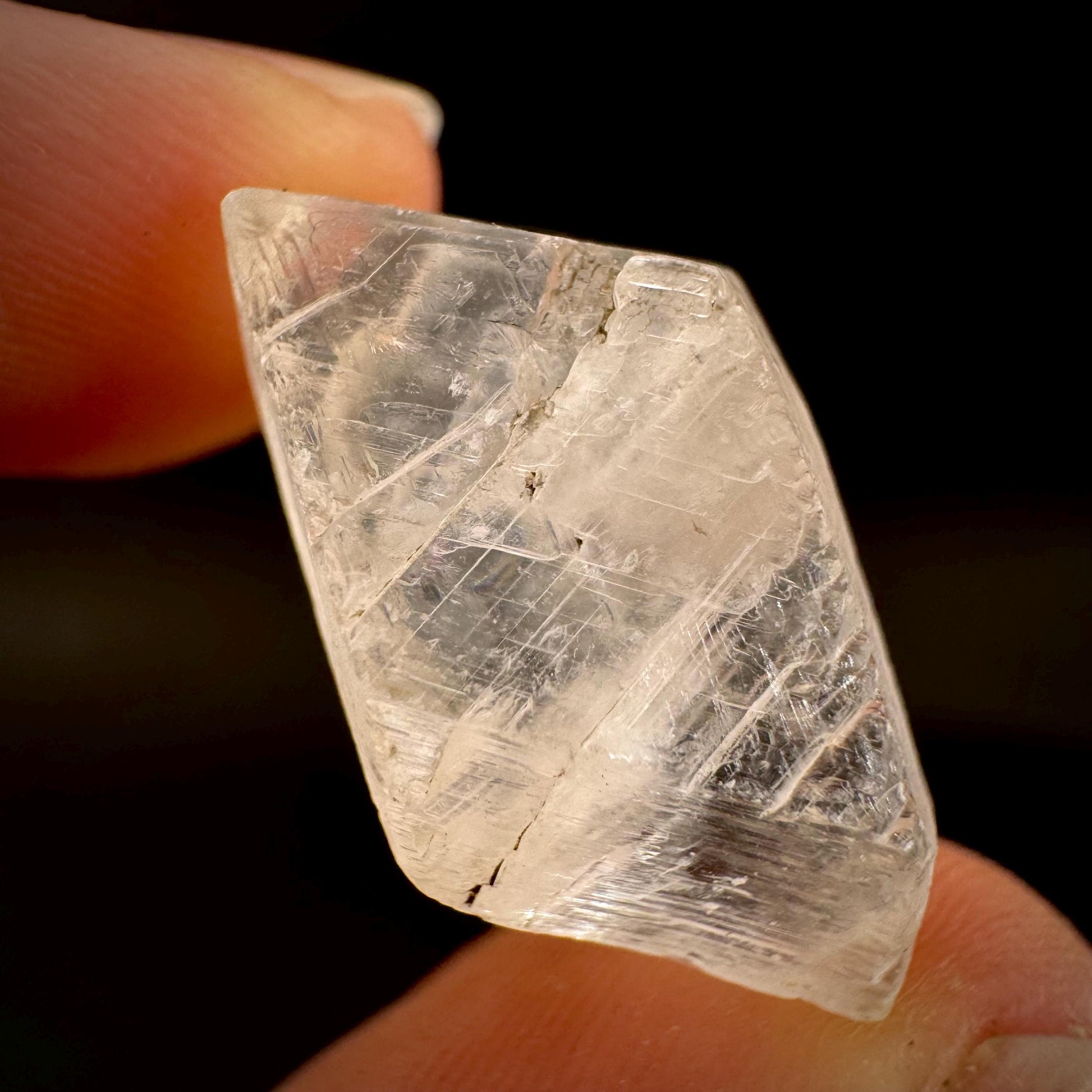 Hourglass Selenite | Phosphorescent UV Reactive Gypsum Crystal from Canada