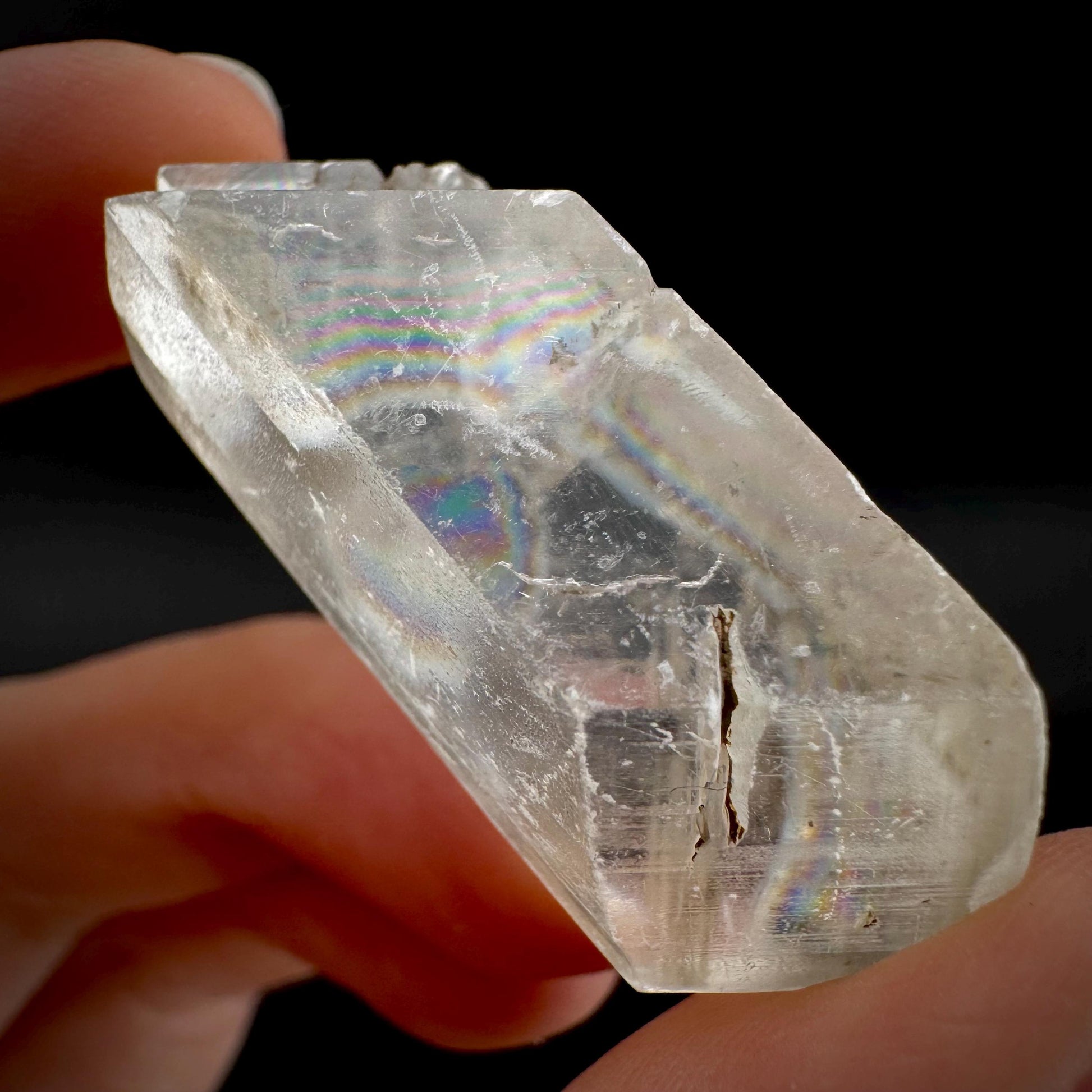 Hourglass Selenite | Phosphorescent UV Reactive Gypsum Crystal from Canada