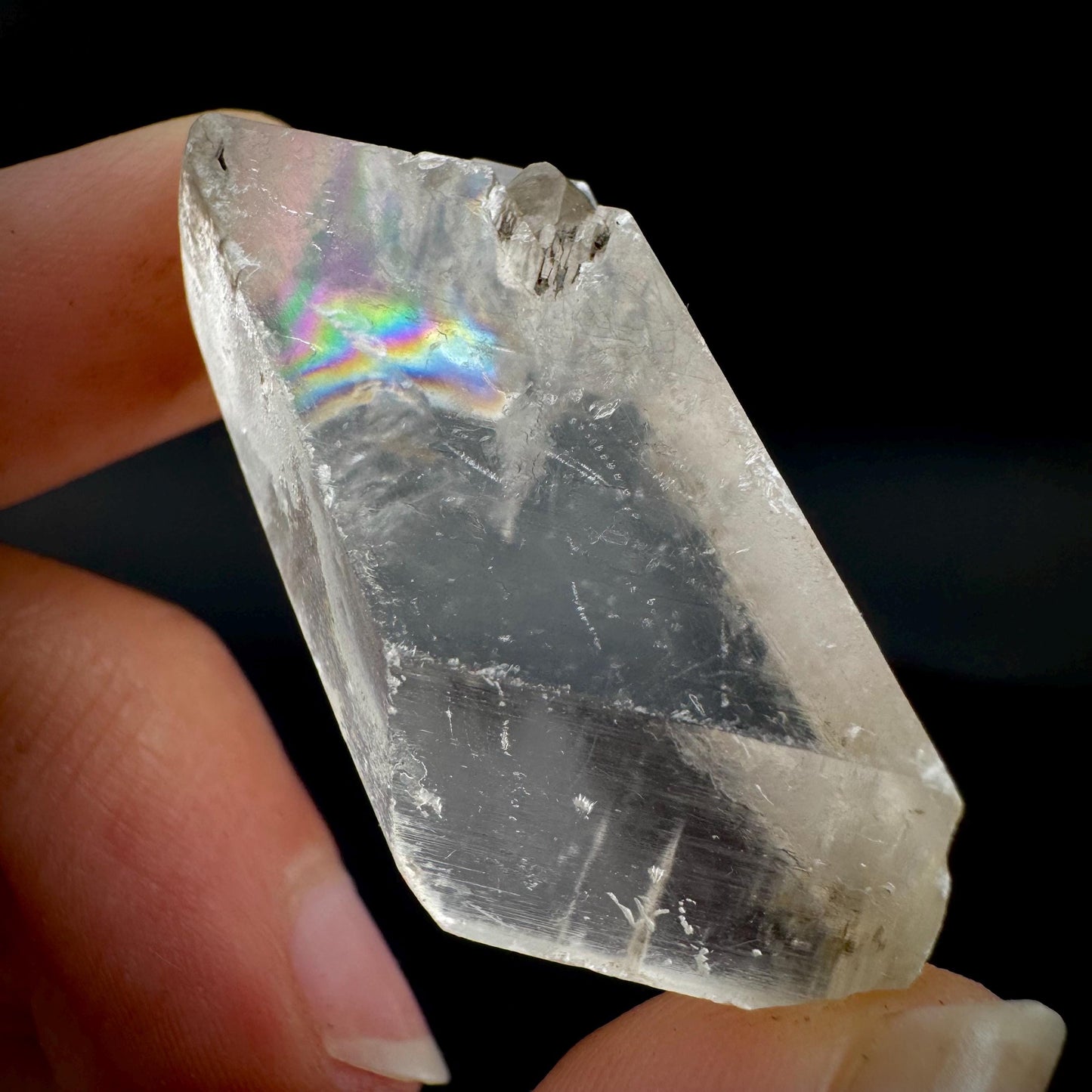 Hourglass Selenite | Phosphorescent UV Reactive Gypsum Crystal from Canada
