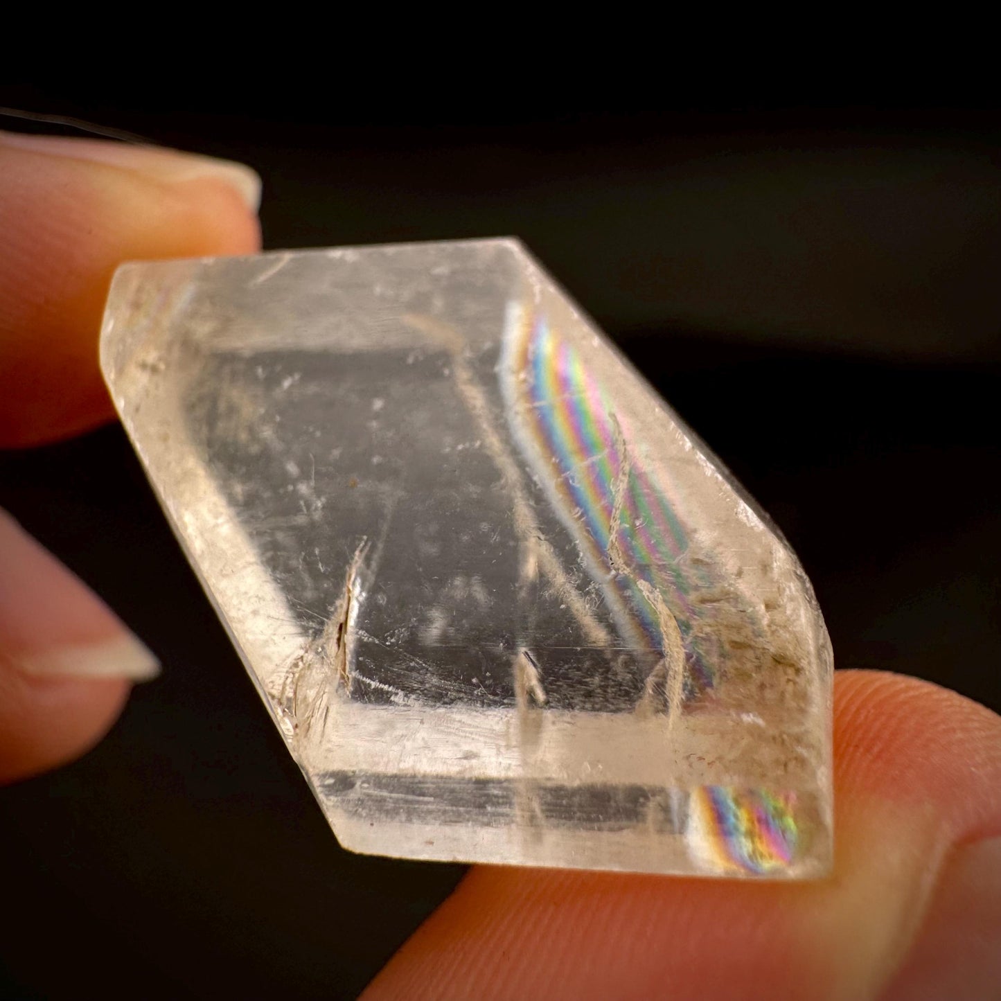 Hourglass Selenite | Phosphorescent UV Reactive Gypsum Crystal from Canada