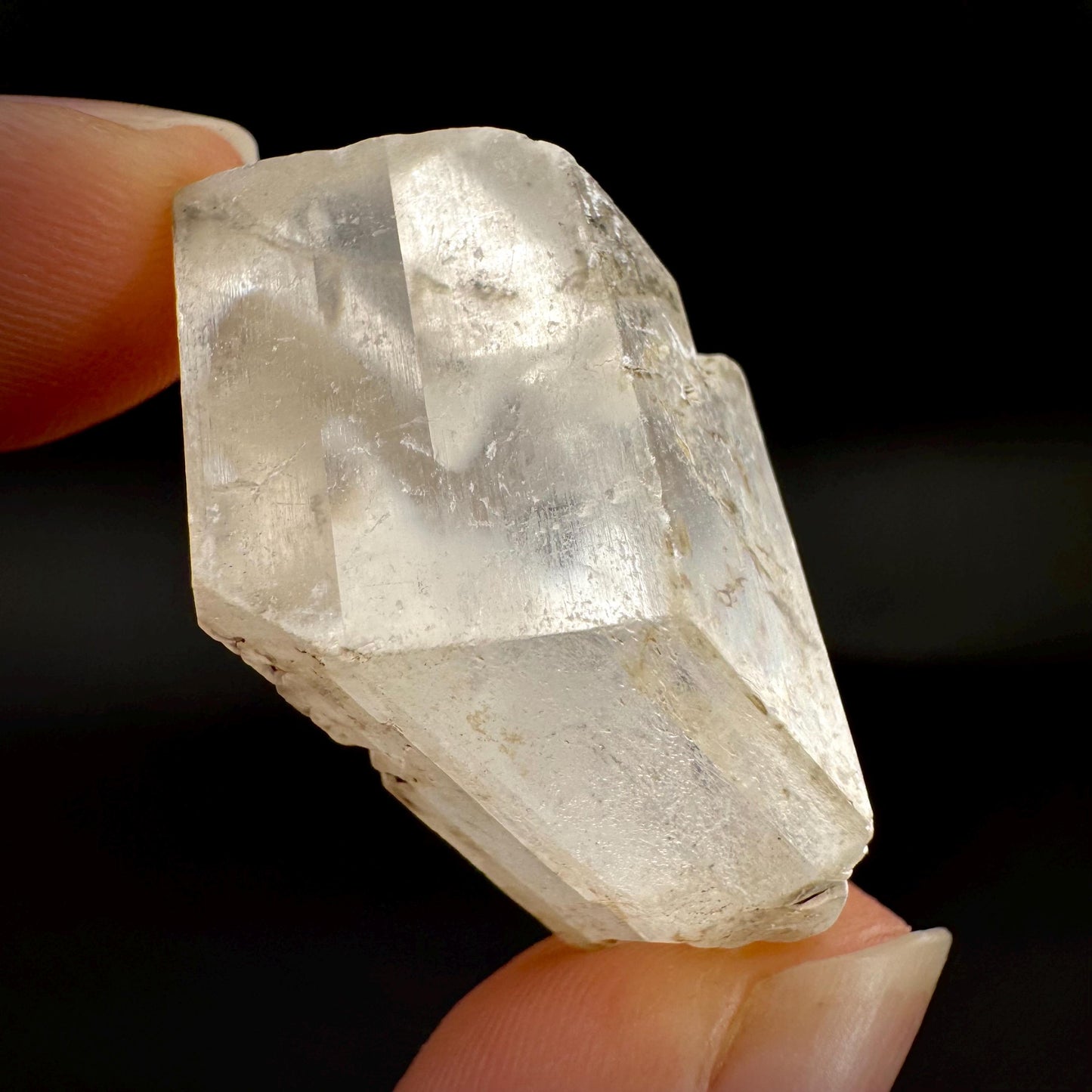 Hourglass Selenite | Phosphorescent UV Reactive Gypsum Crystal from Canada