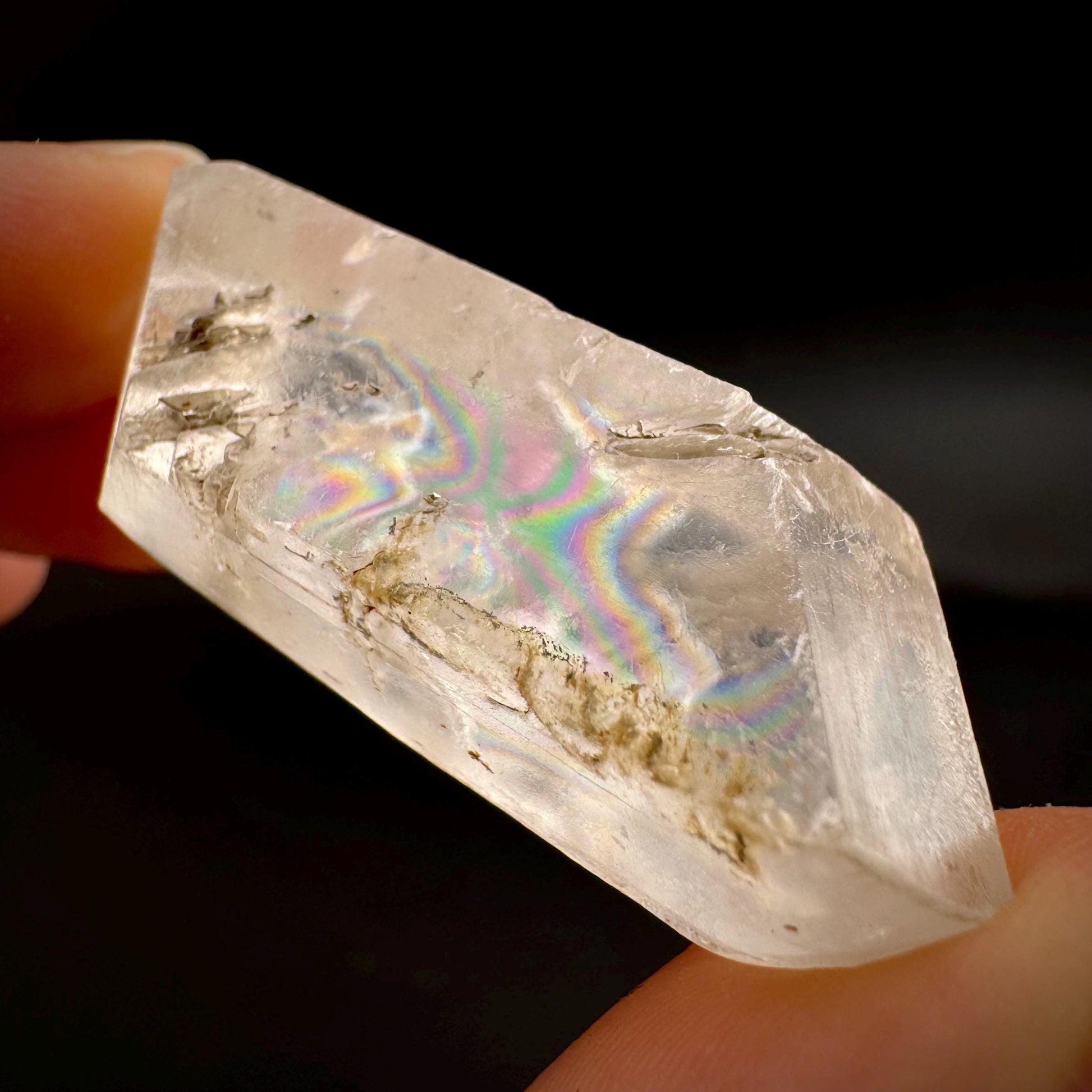 Hourglass Selenite | Phosphorescent UV Reactive Gypsum Crystal from Canada