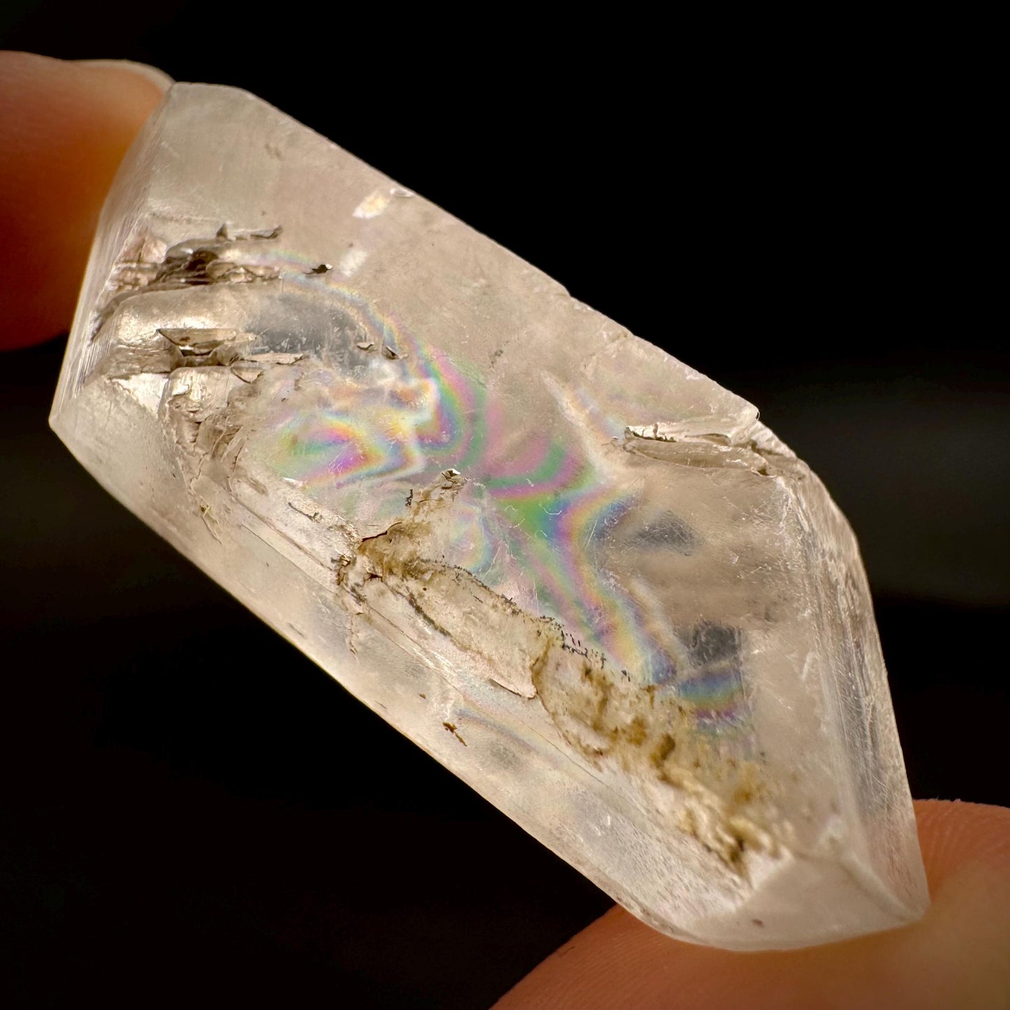 Hourglass Selenite | Phosphorescent UV Reactive Gypsum Crystal from Canada