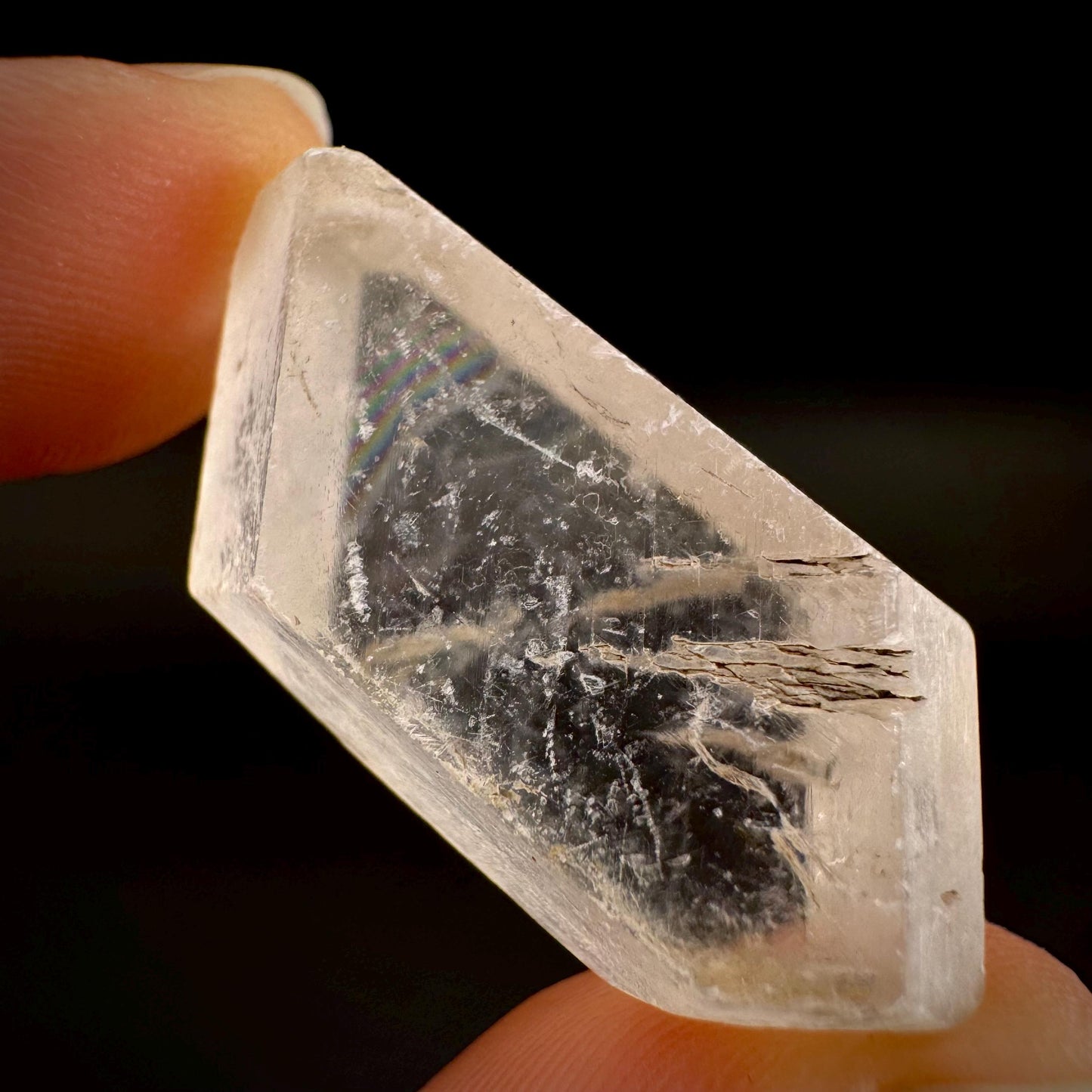 Hourglass Selenite | Phosphorescent UV Reactive Gypsum Crystal from Canada