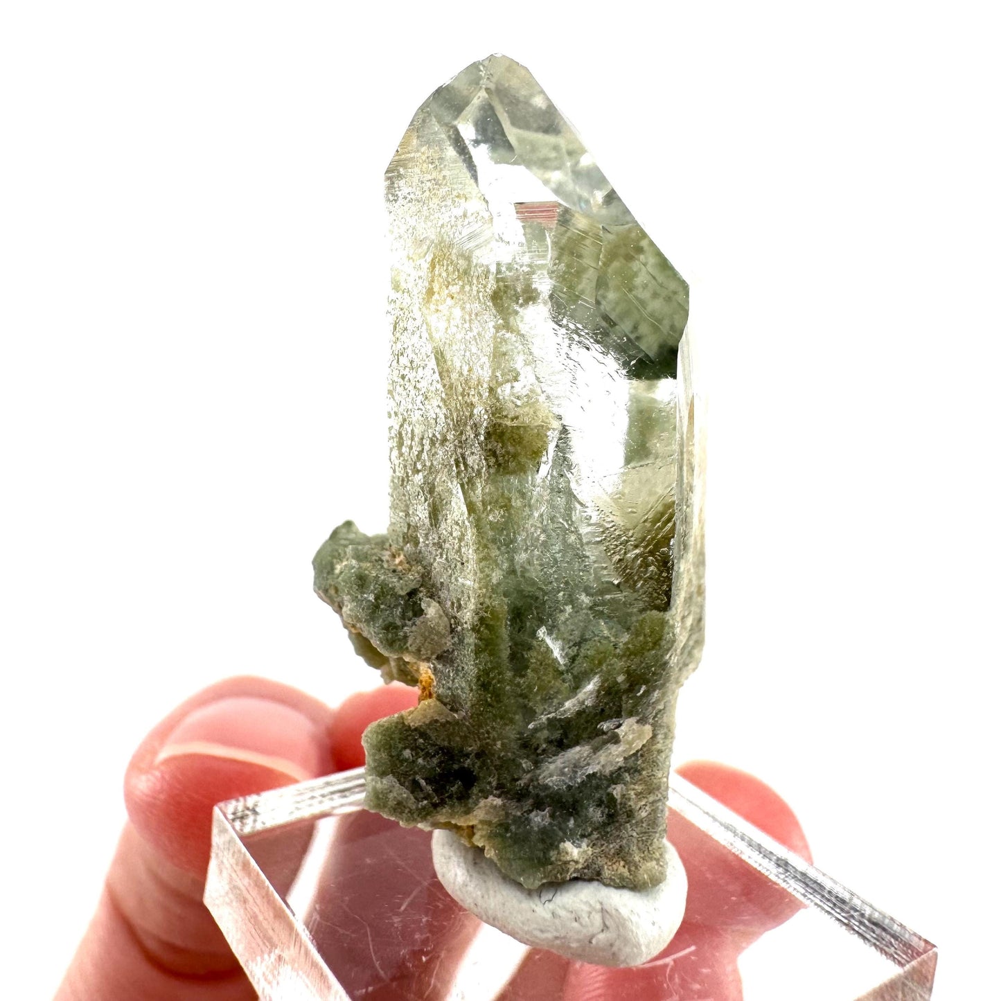 Chlorite Quartz | green phantom quartz crystal, mineral specimen