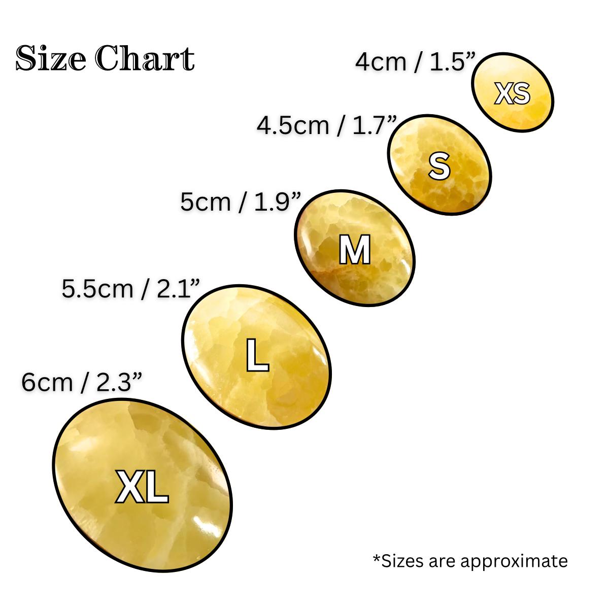 Lemon Calcite Palm Stone | Polished Yellow Crystal Worry Stone (Solar Plexus Chakra)