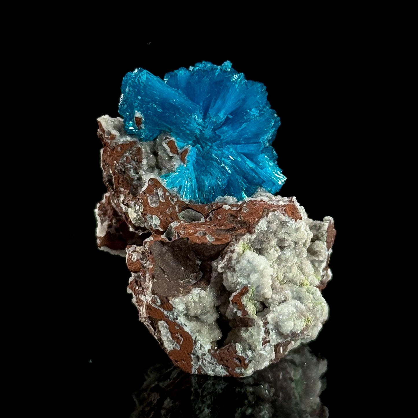 Deep Blue Cavansite on Matrix | crystal cluster, mineral specimen