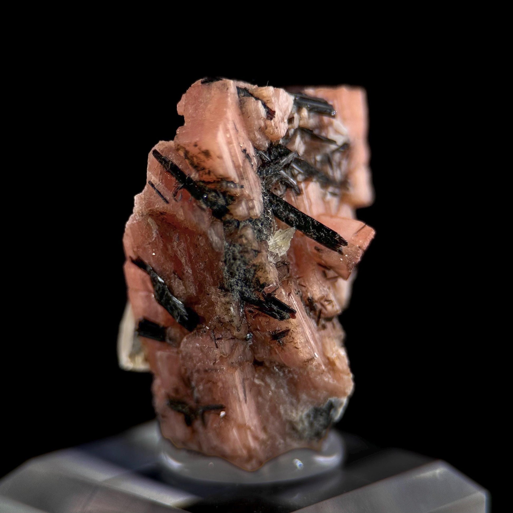 Serandite with Aegirine & Fluorite (Canada) | orange crystal, rare mineral specimen
