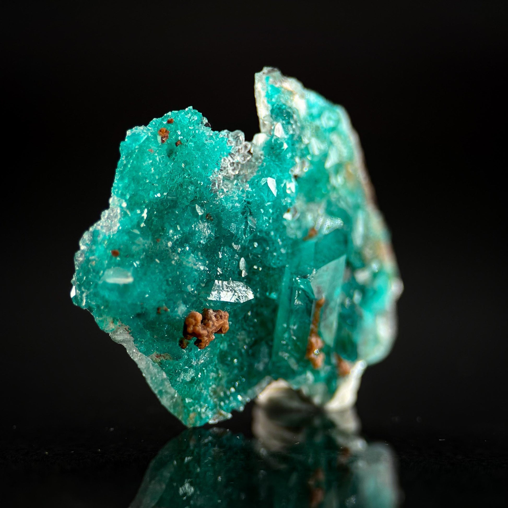 Dioptase in Quartz | green crystal cluster, rare mineral specimen from Namibia