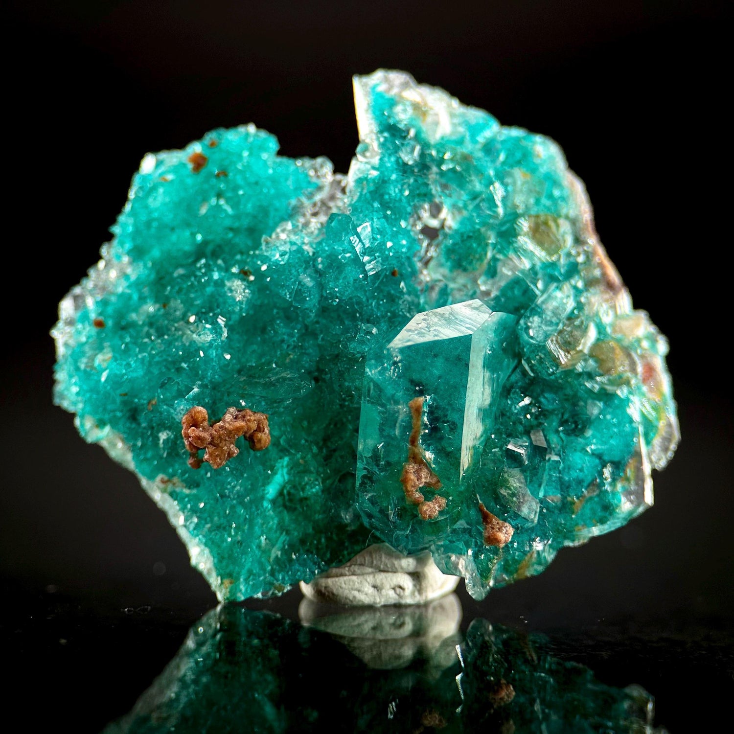 Dioptase in Quartz | green crystal cluster, rare mineral specimen from Namibia