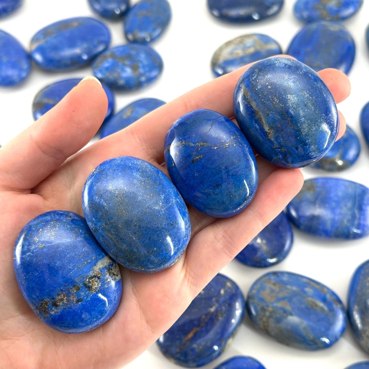 Lapis Lazuli Palm Stone | Polished Blue Crystal Worry Stone (Third Eye Chakra)
