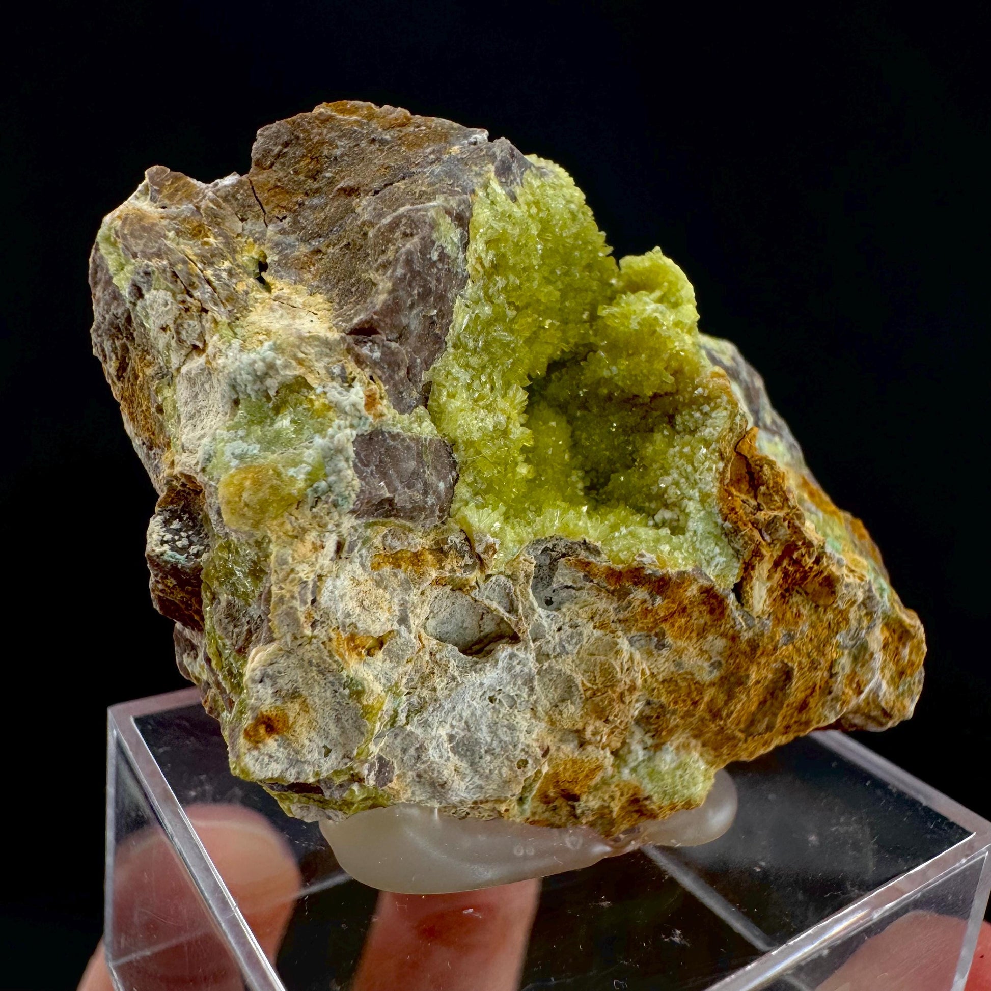 Wavellite with Turquoise | green crystal cluster, mineral specimen from Spain