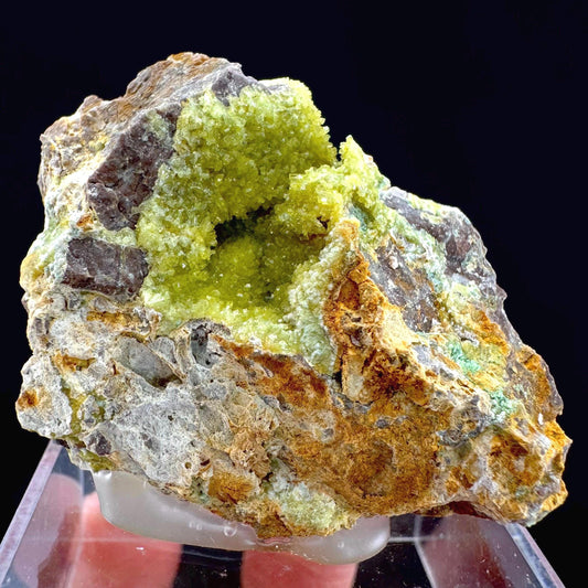 Wavellite with Turquoise | green crystal cluster, mineral specimen from Spain