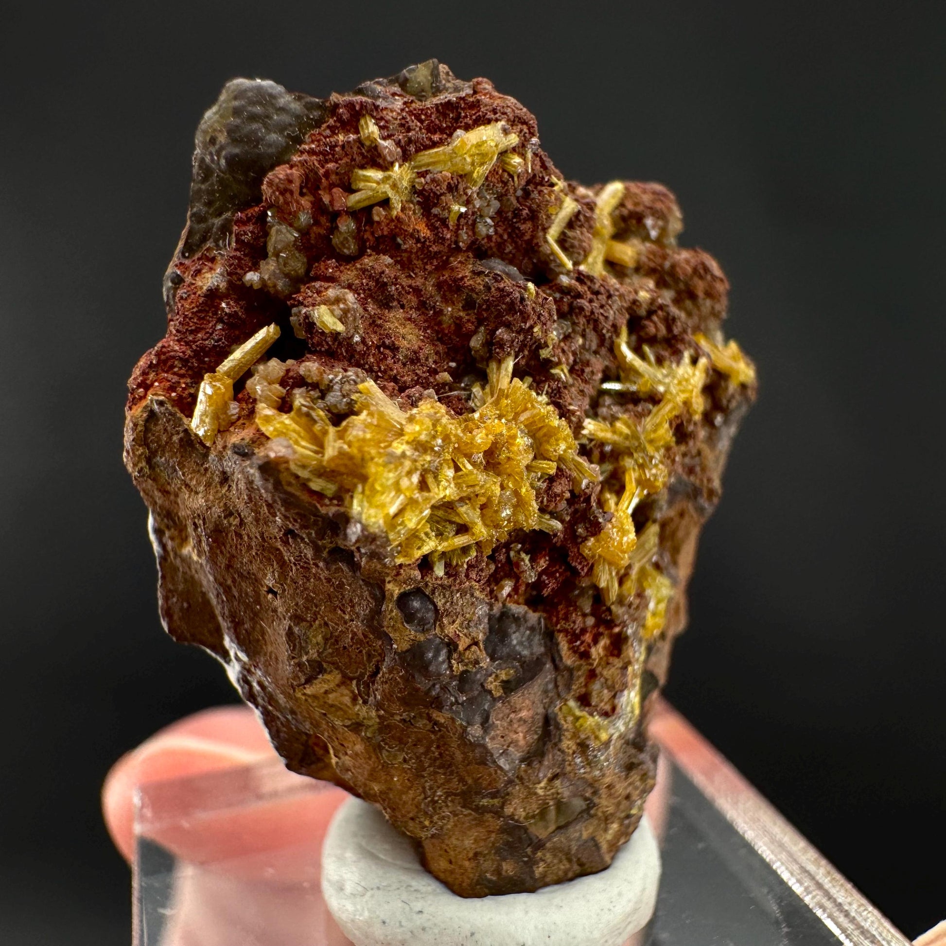 Legrandite | yellow crystal on matrix, rare mineral specimen