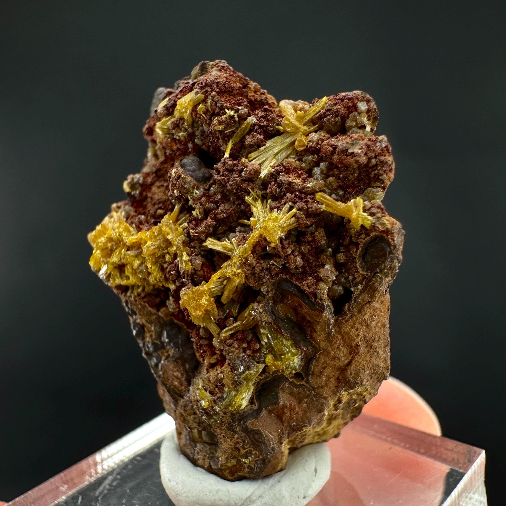 Legrandite | yellow crystal on matrix, rare mineral specimen