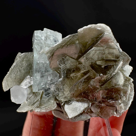 Aquamarine with Muscovite | terminated blue beryl crystal, natural mineral specimen