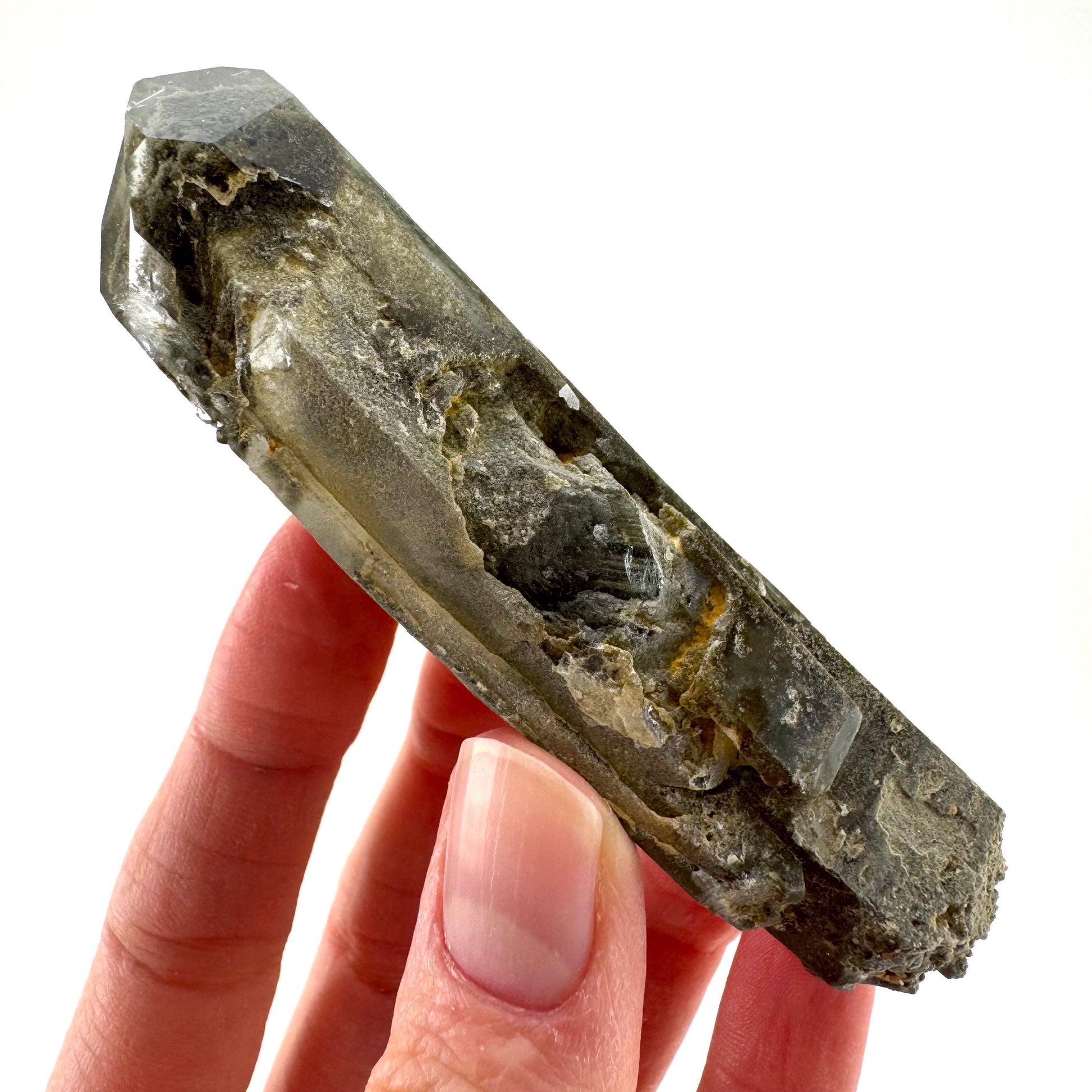 Chlorite Quartz | green phantom quartz crystal, mineral specimen