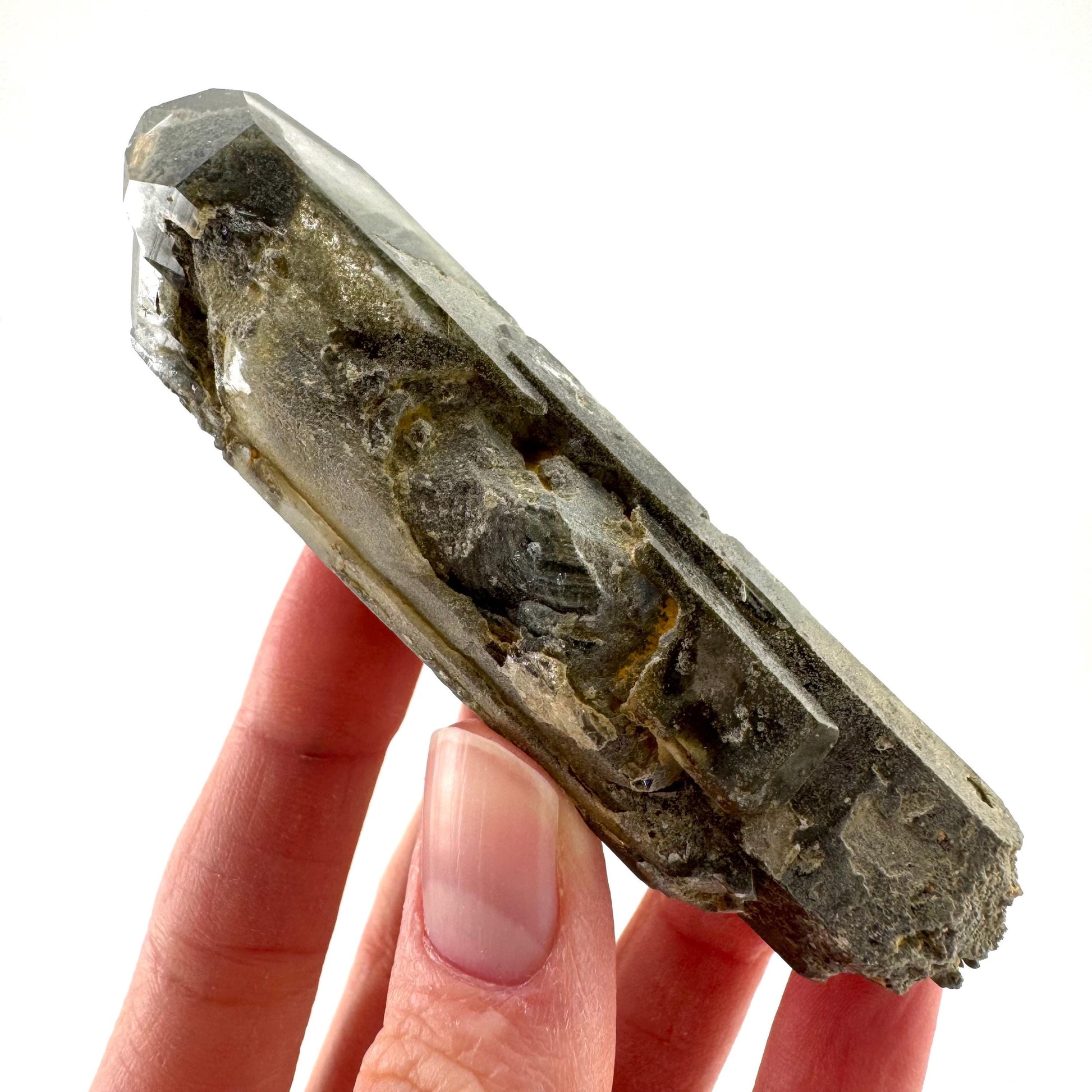 Chlorite Quartz | green phantom quartz crystal, mineral specimen