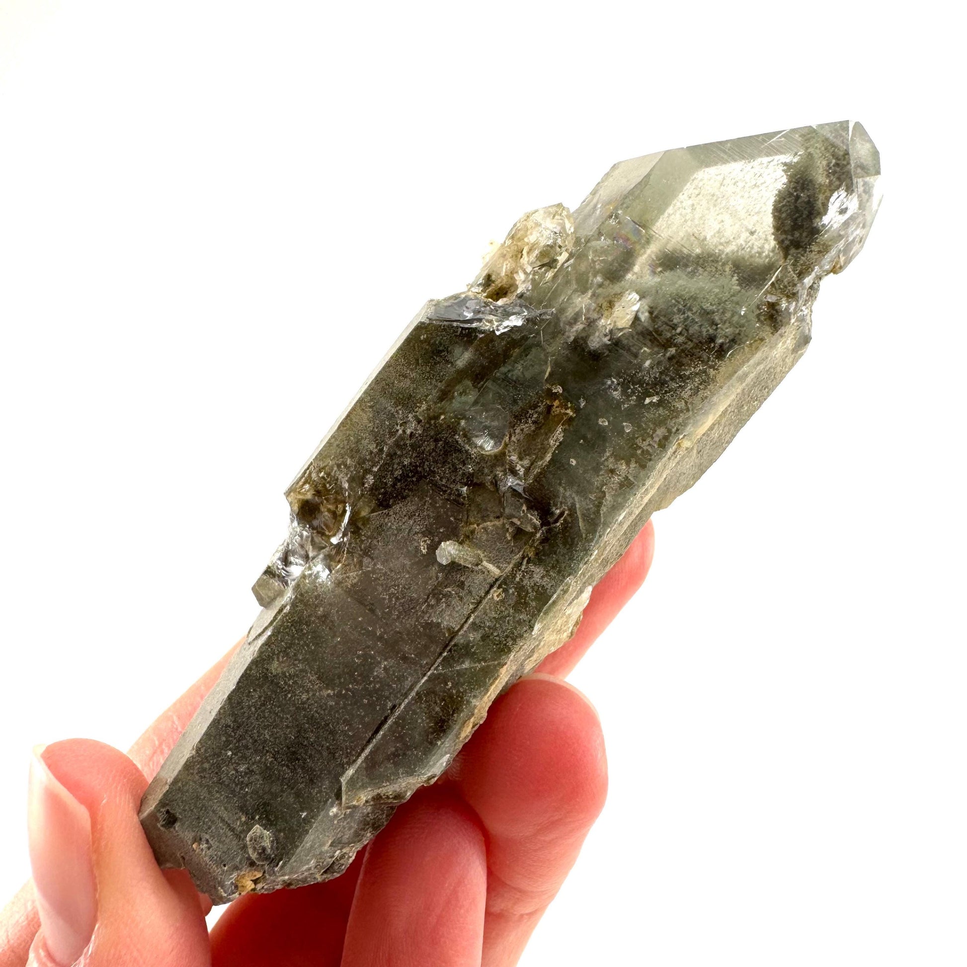 Chlorite Quartz | green phantom quartz crystal, mineral specimen