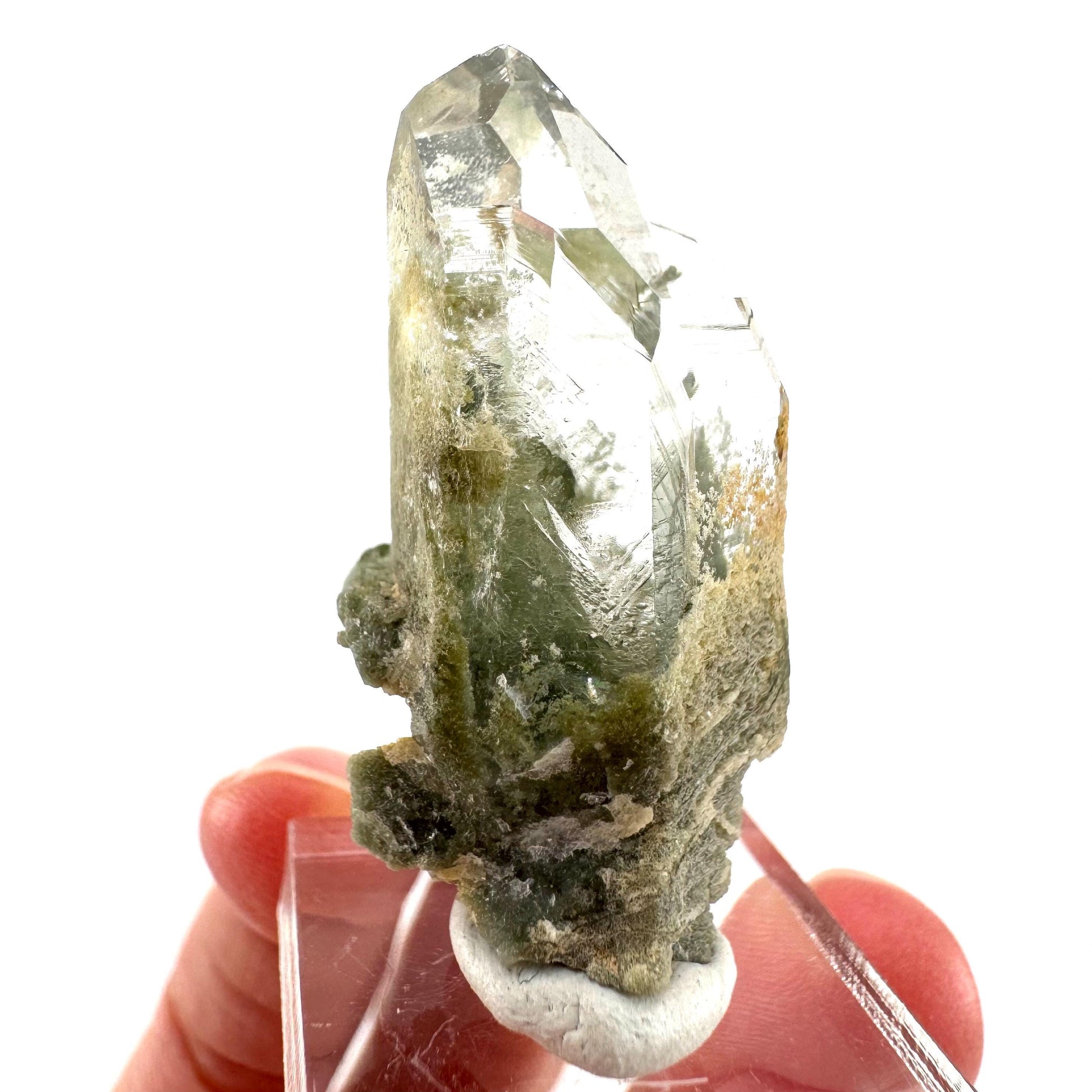 Chlorite Quartz | green phantom quartz crystal, mineral specimen