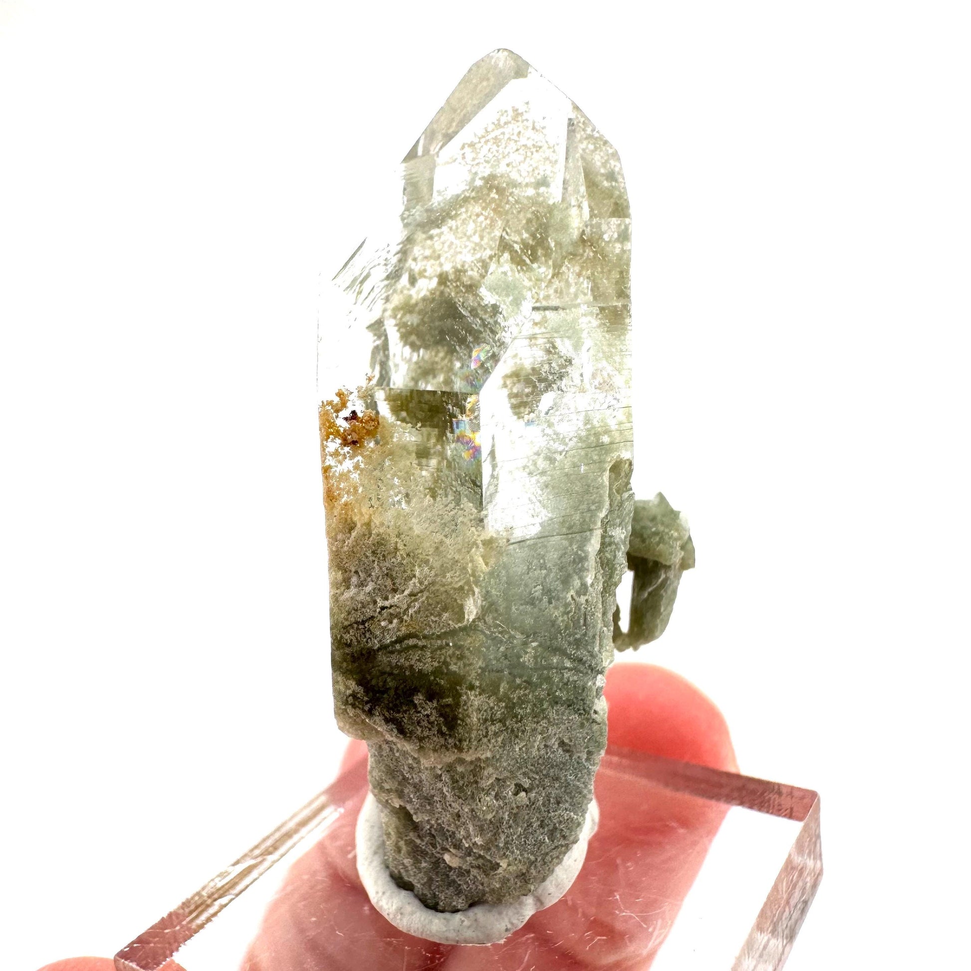 Chlorite Quartz | green phantom quartz crystal, mineral specimen