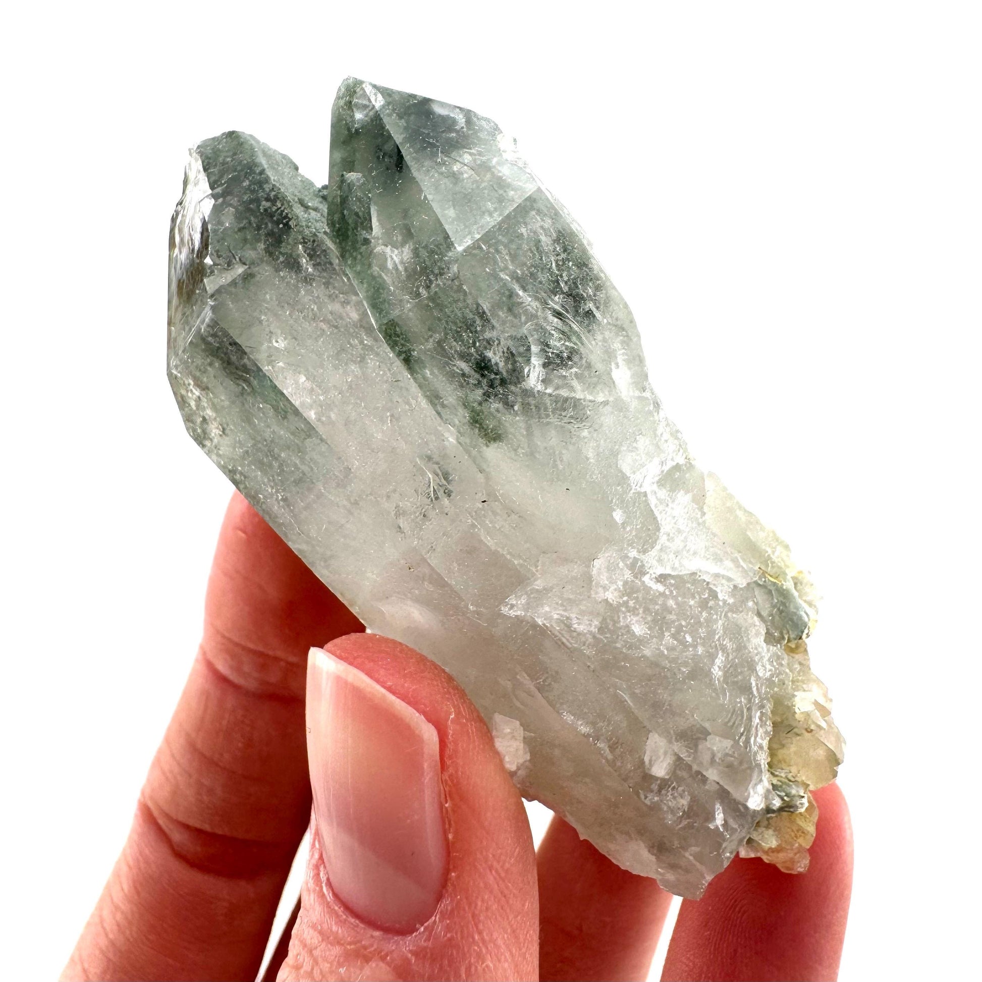Chlorite Quartz | green phantom quartz crystal, mineral specimen